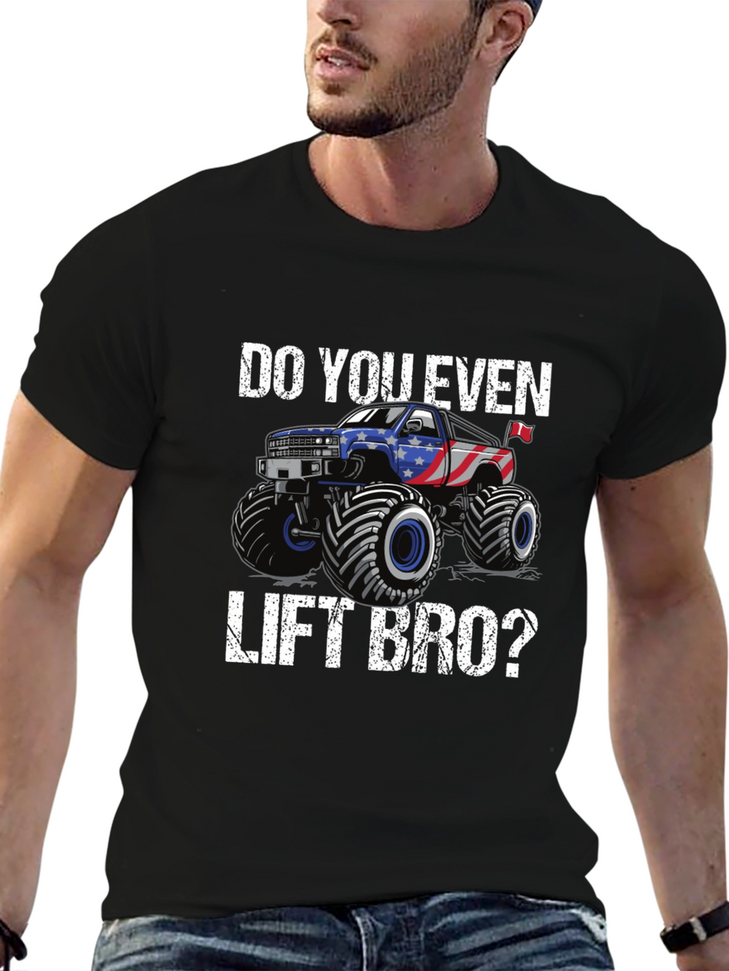 Do You Even Lift Bro Monster Truck T-Shirt