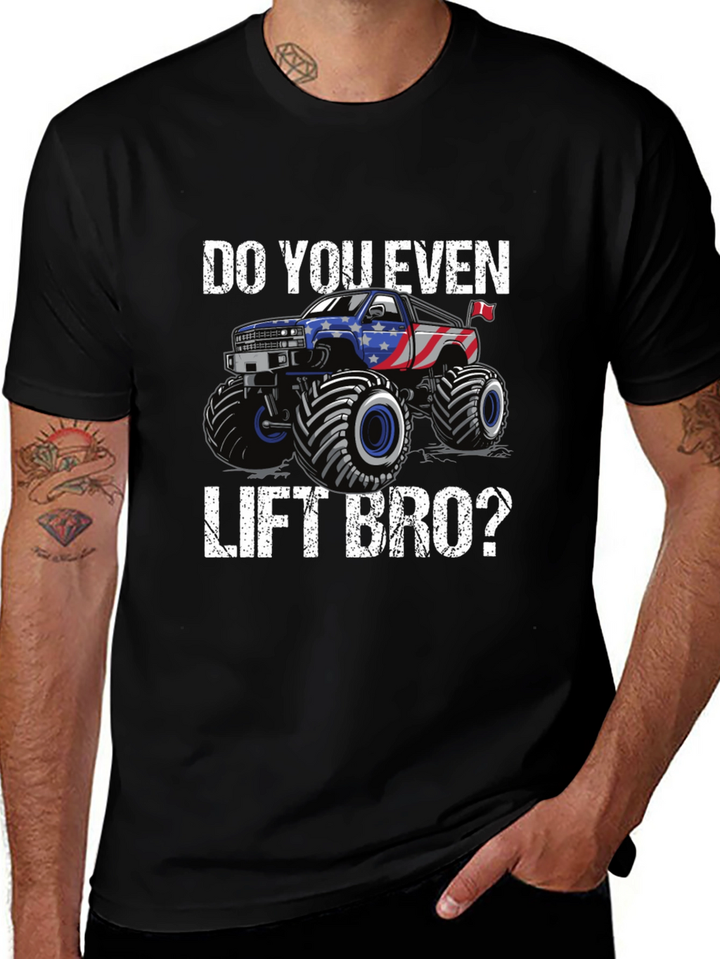 Do You Even Lift Bro Monster Truck T-Shirt