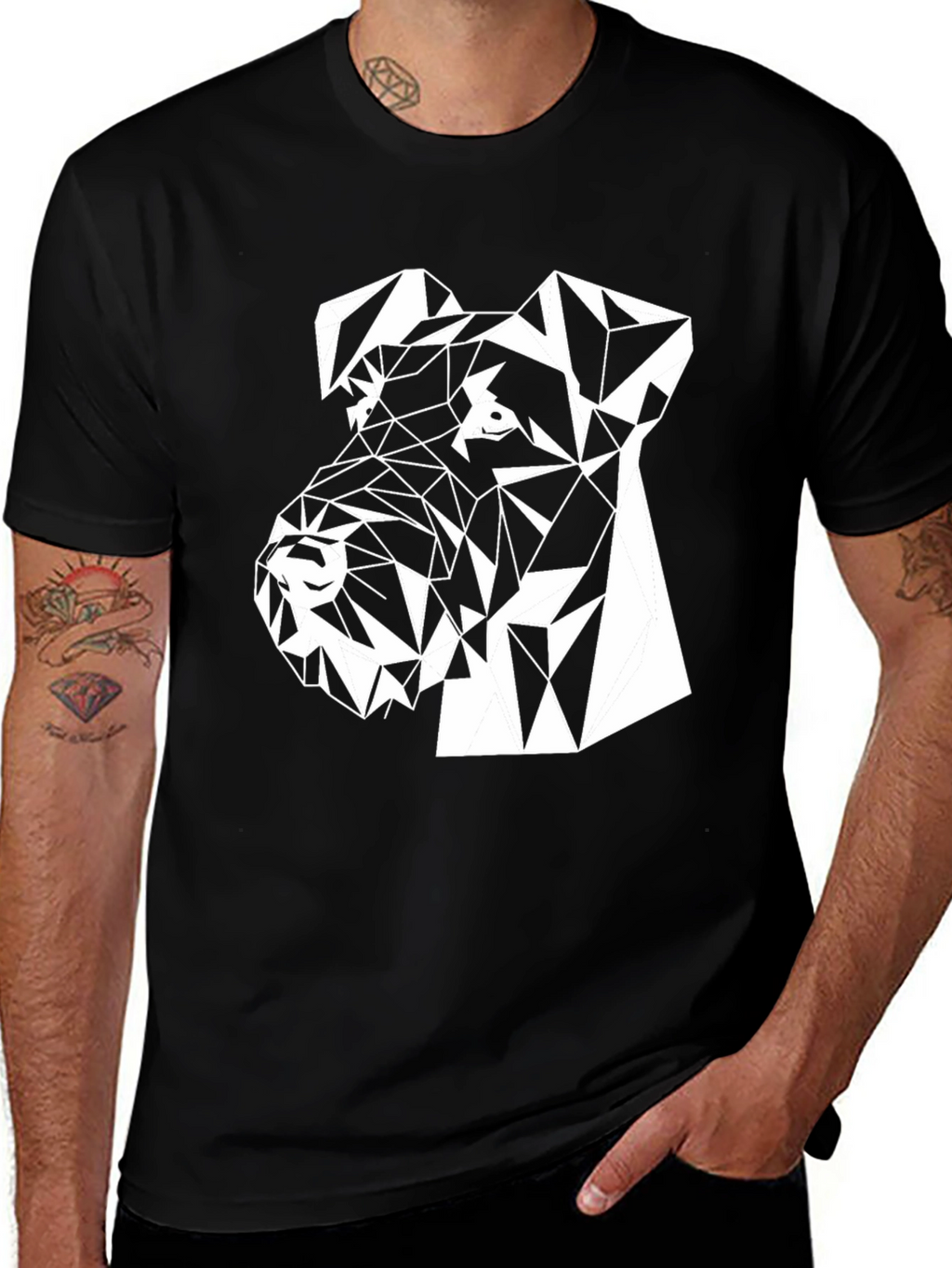 Geometric Dog Tee - Stylish Animal Lovers T-Shirt