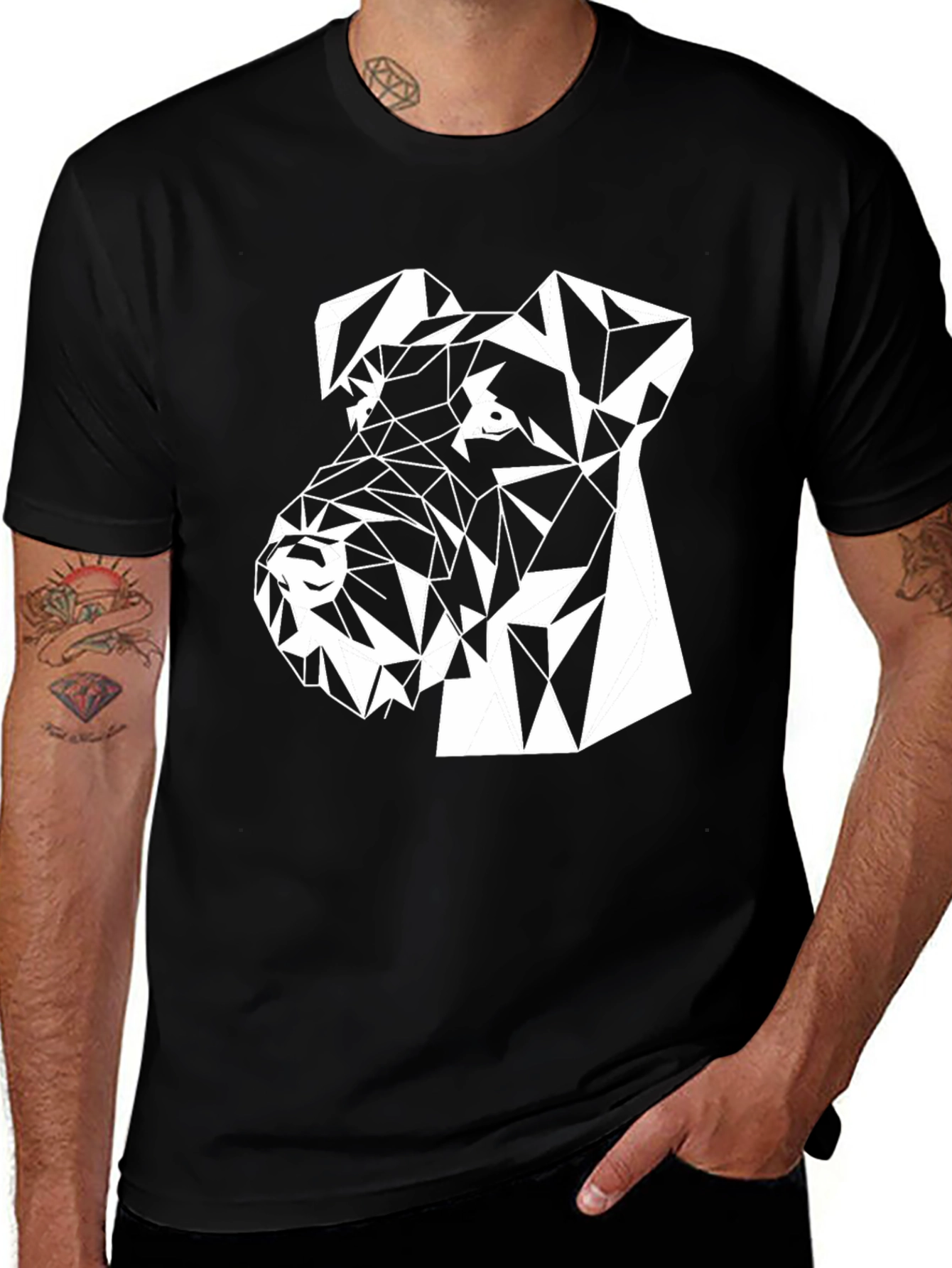 Geometric Dog Tee - Stylish Animal Lovers T-Shirt