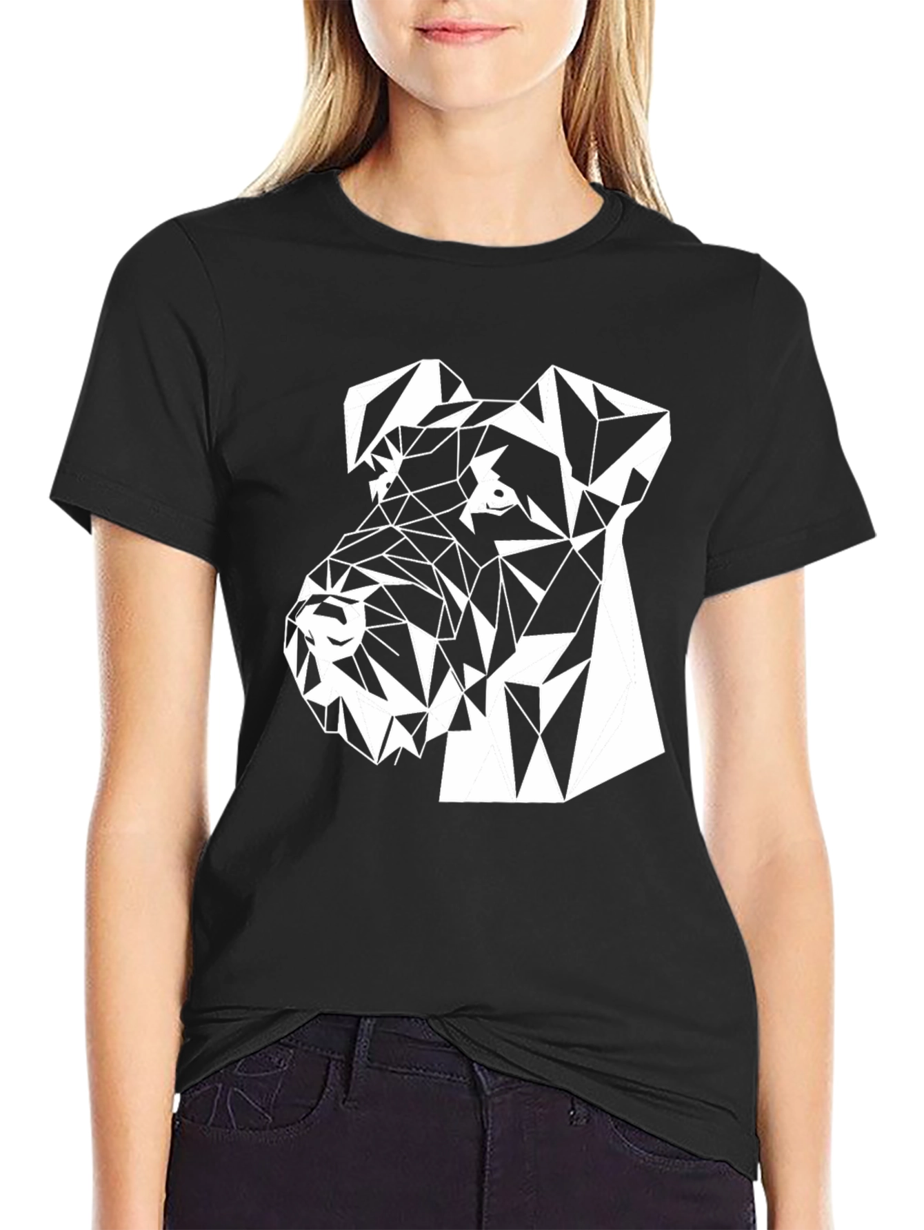 Geometric Dog Tee - Stylish Animal Lovers T-Shirt