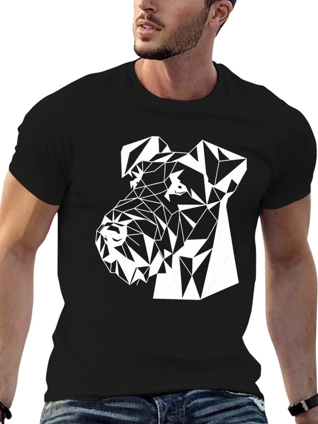 Geometric Dog Tee - Stylish Animal Lovers T-Shirt