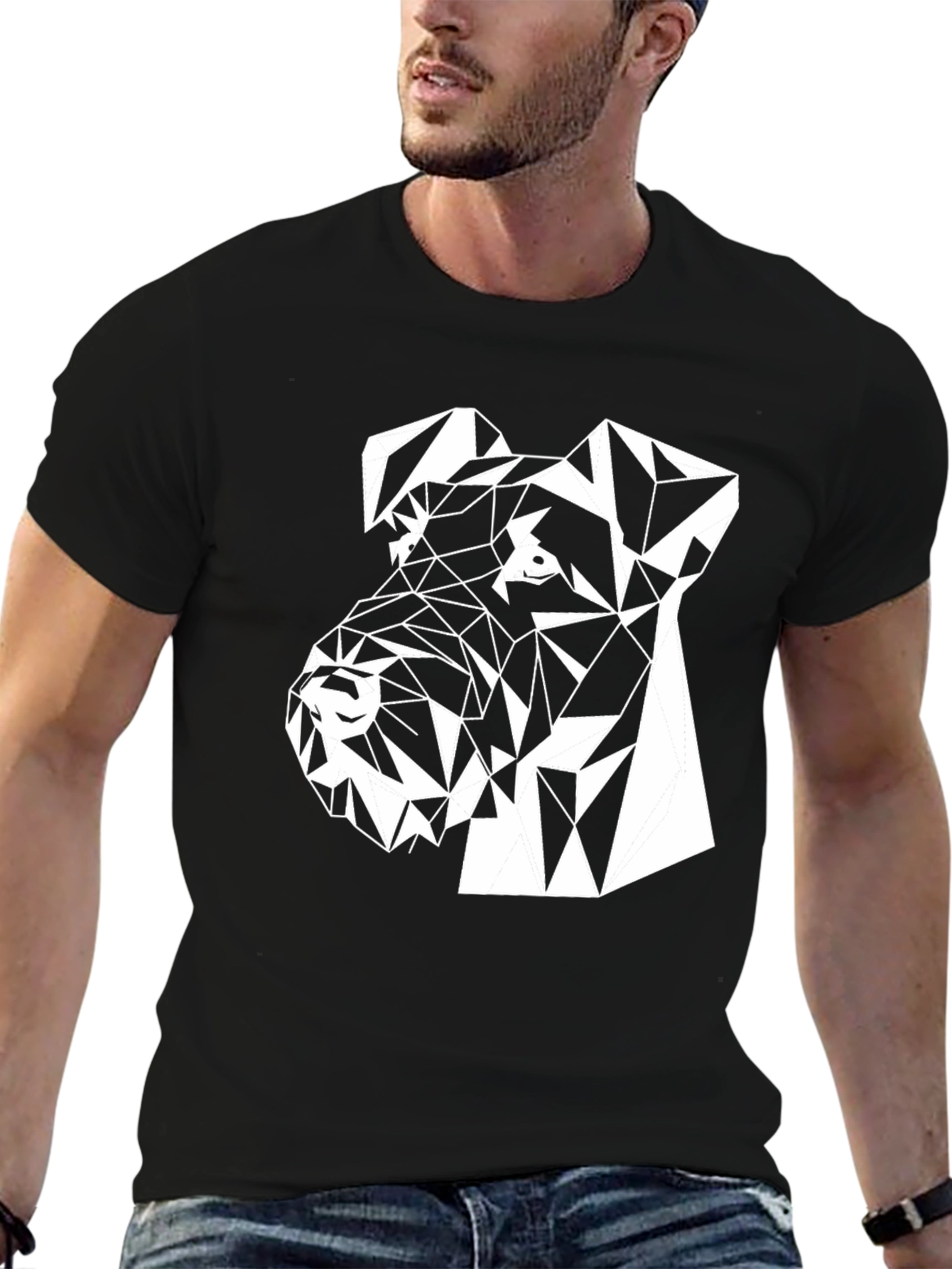 Geometric Dog Tee - Stylish Animal Lovers T-Shirt