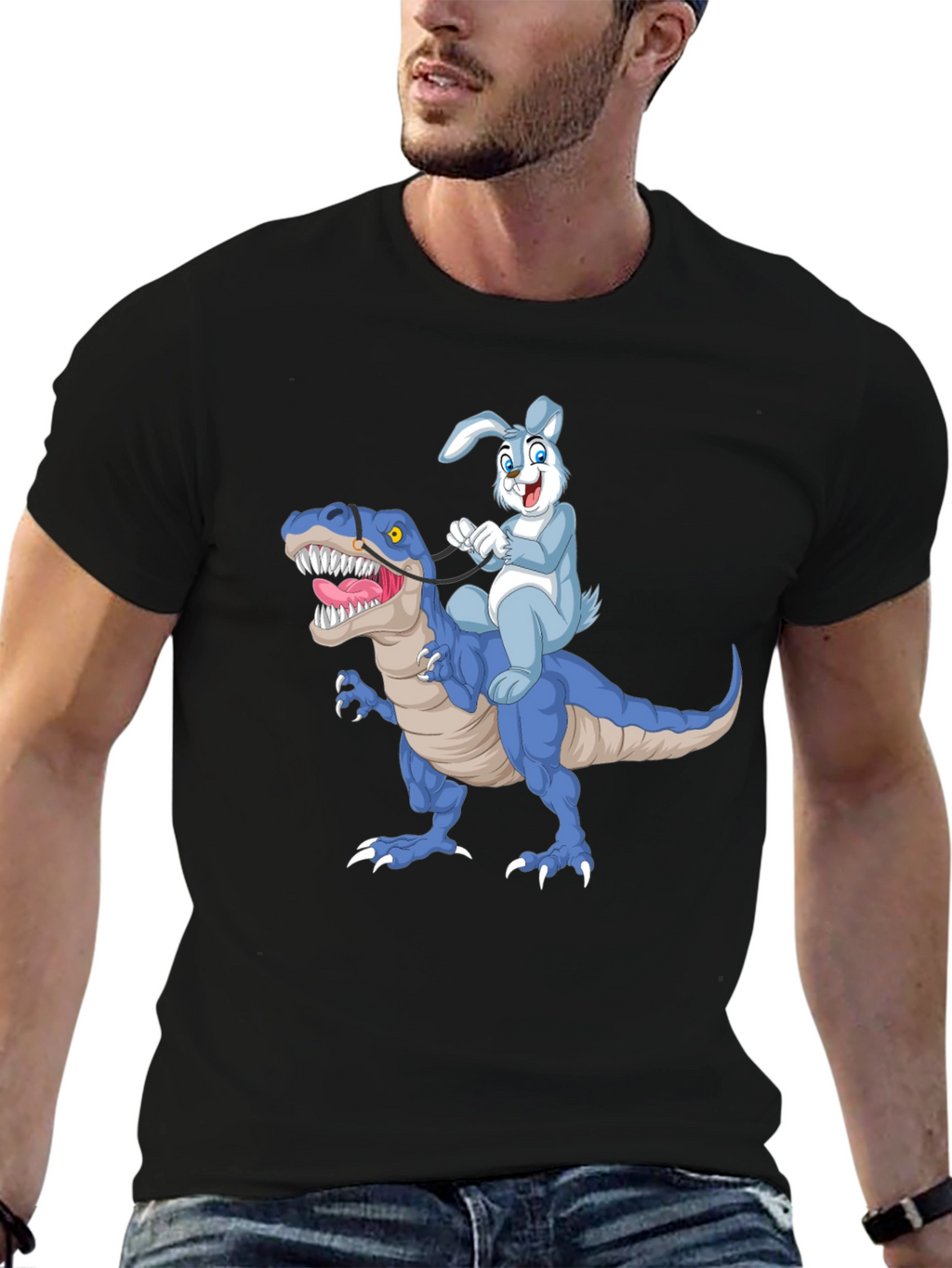 Bunny Riding Dinosaur T-Shirt
