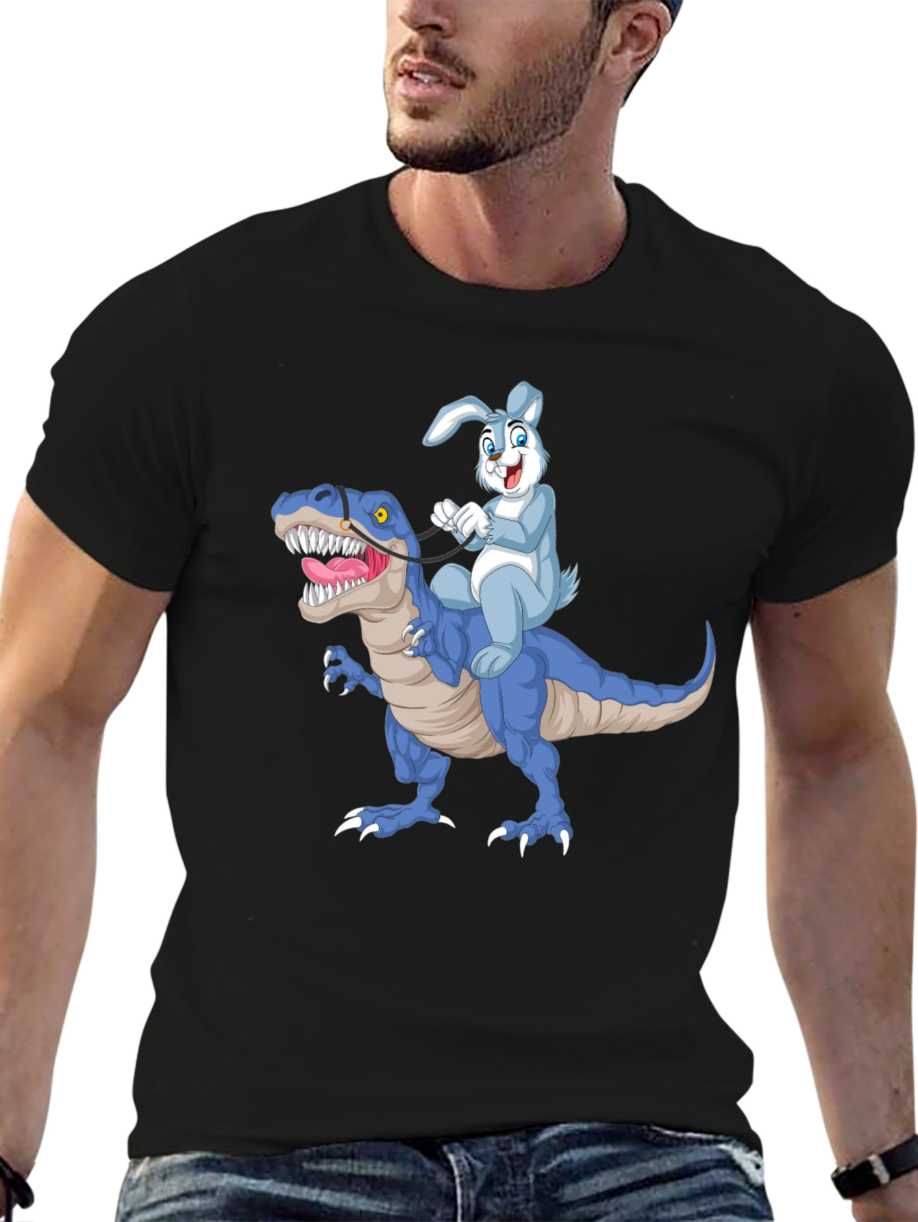 Bunny Riding Dinosaur T-Shirt