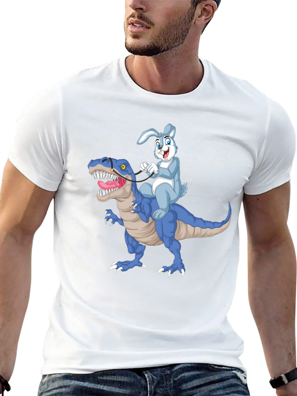 Bunny Riding Dinosaur T-Shirt