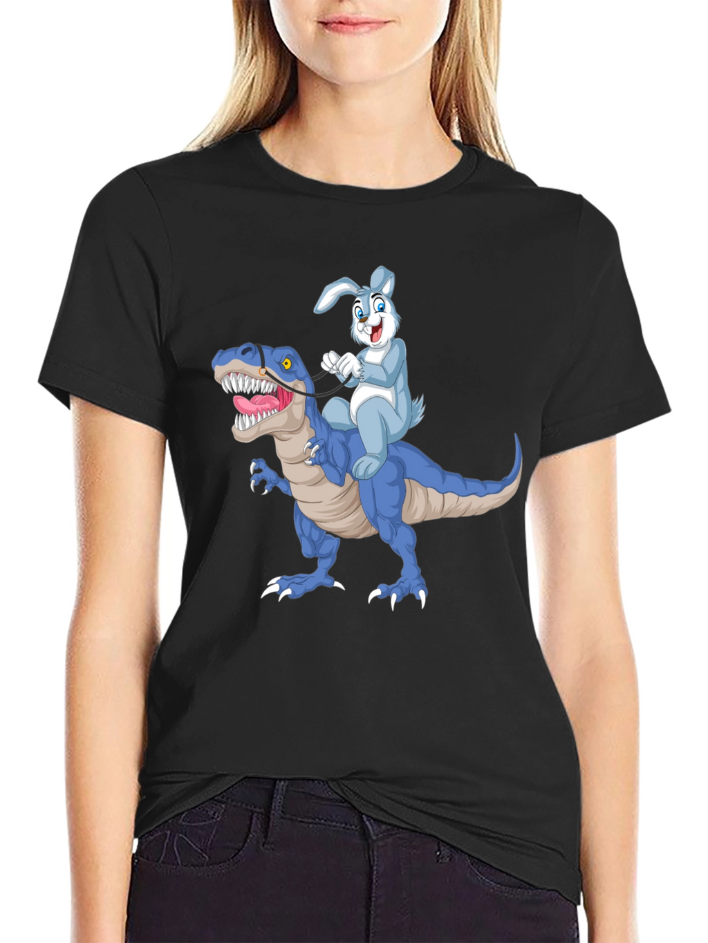 Bunny Riding Dinosaur T-Shirt