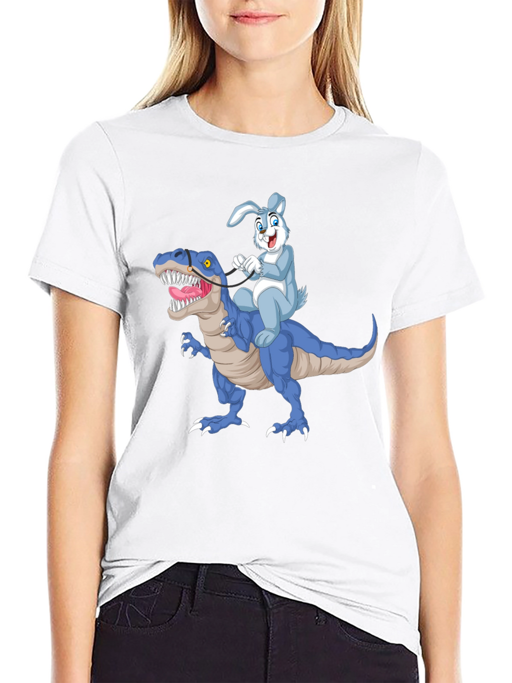 Bunny Riding Dinosaur T-Shirt