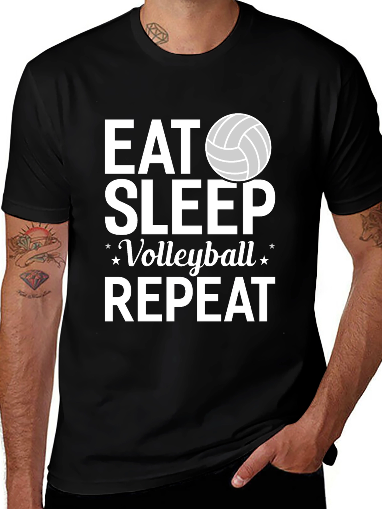 Eat Sleep Volleyball Repeat Black T-Shirt