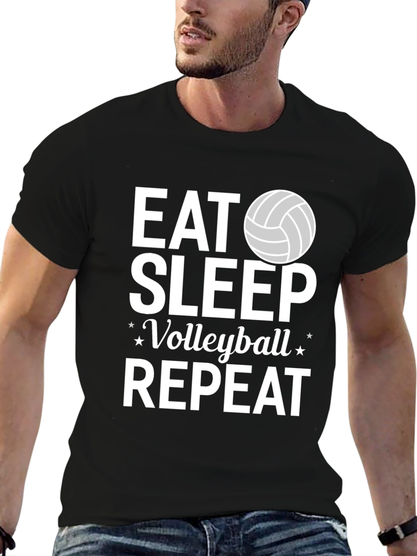 Eat Sleep Volleyball Repeat Black T-Shirt