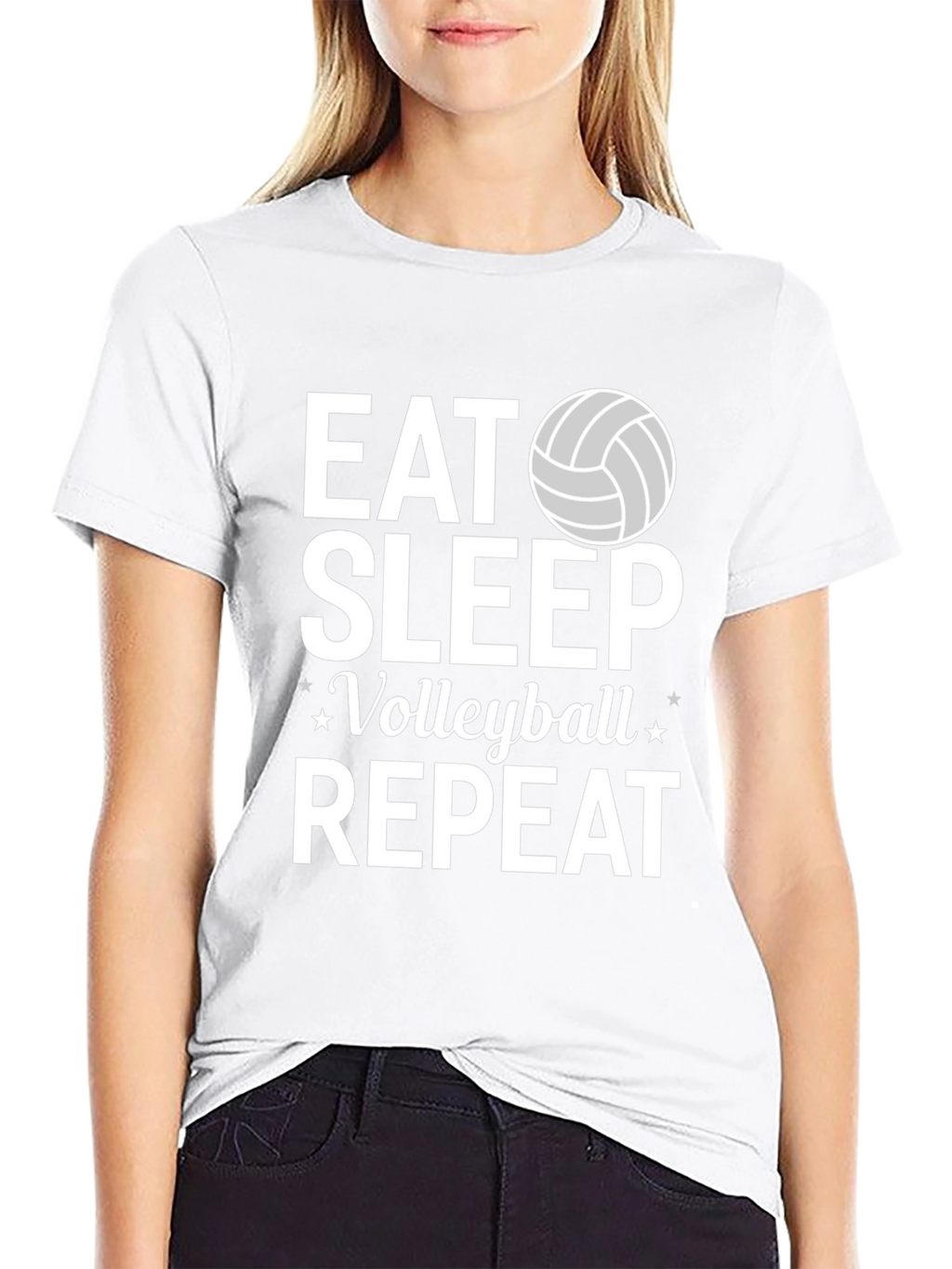 Eat Sleep Volleyball Repeat Black T-Shirt