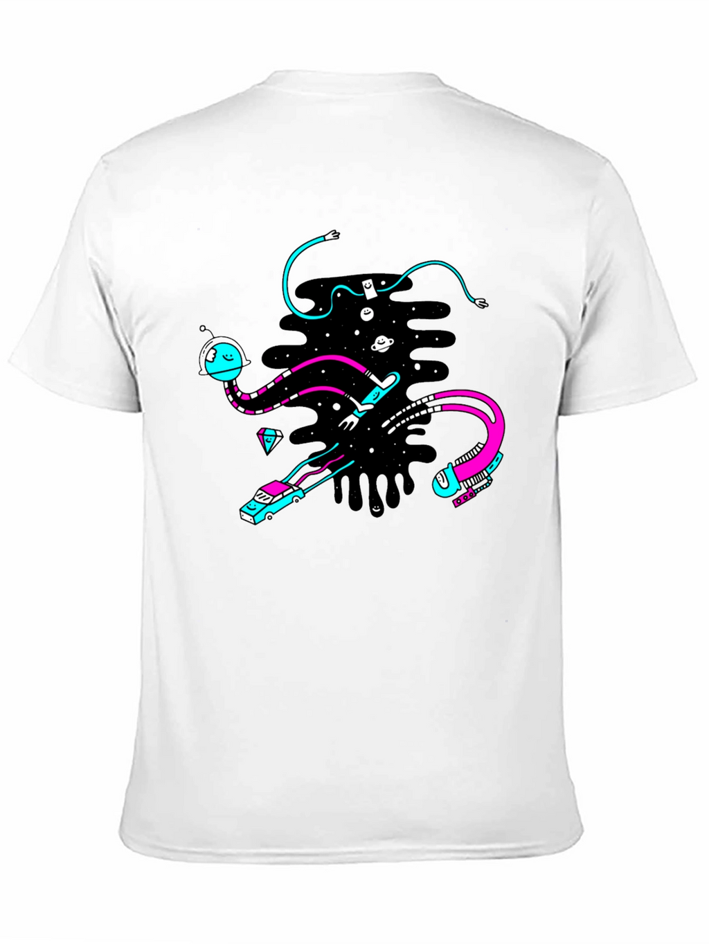 Abstract Space Graphic Black T-Shirt