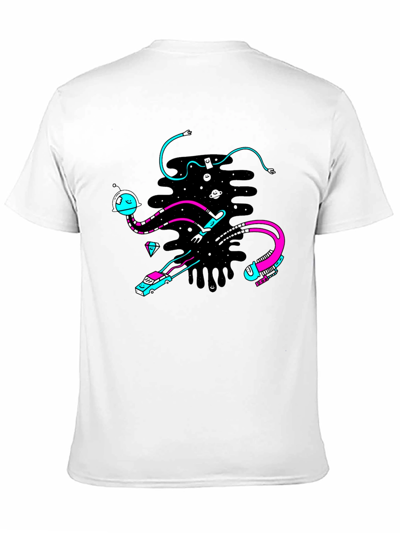 Abstract Space Graphic Black T-Shirt