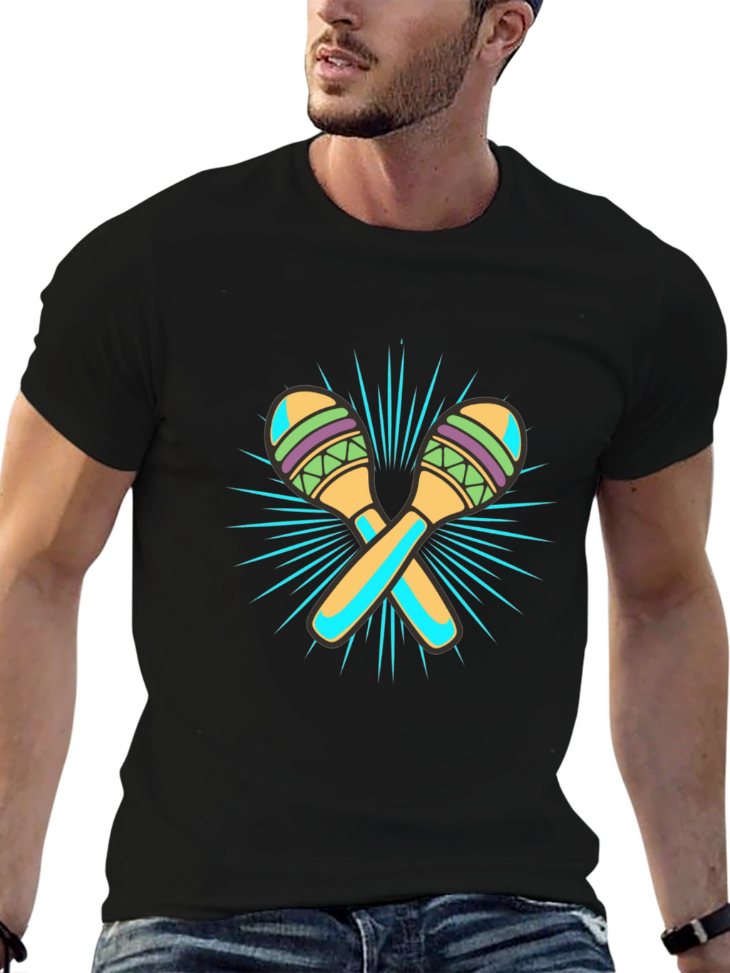 Maraca Graphic Black T-Shirt