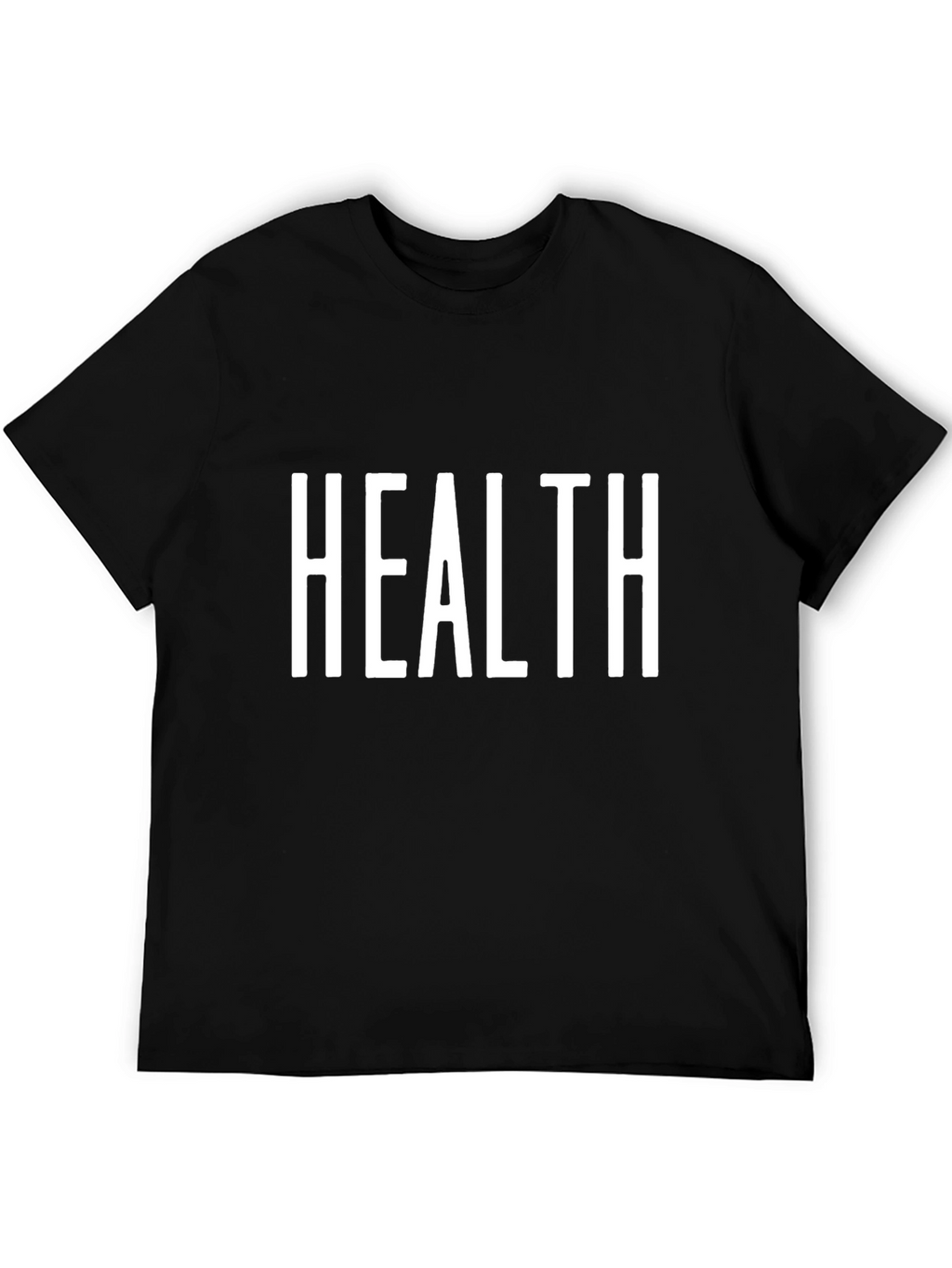 Health Graphic Tee - Mens Black Cotton Blend T-Shirt
