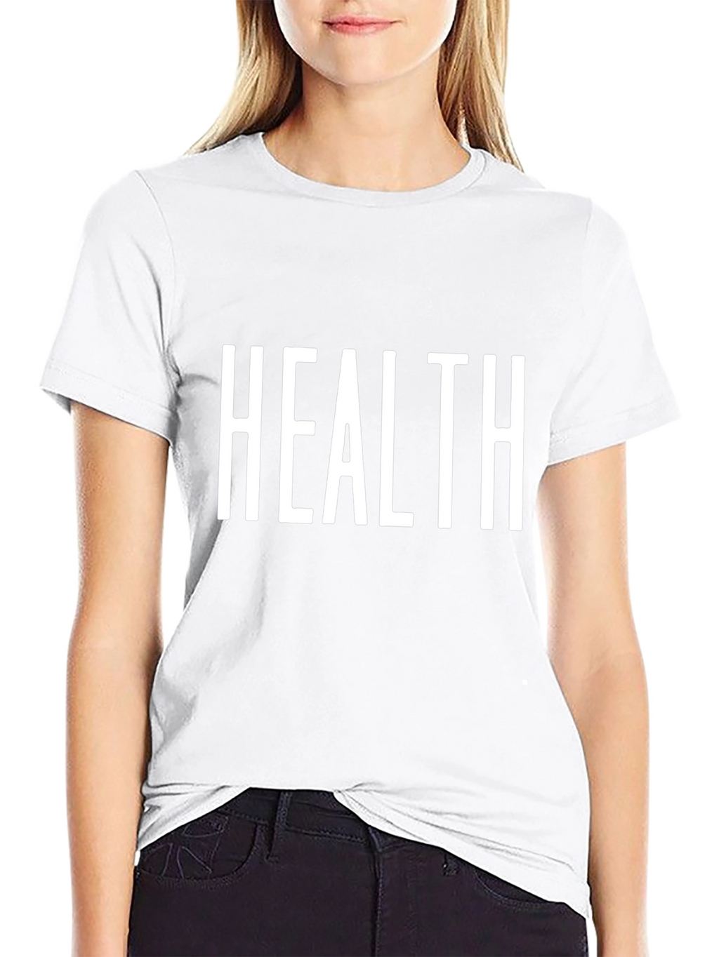 Health Graphic Tee - Mens Black Cotton Blend T-Shirt