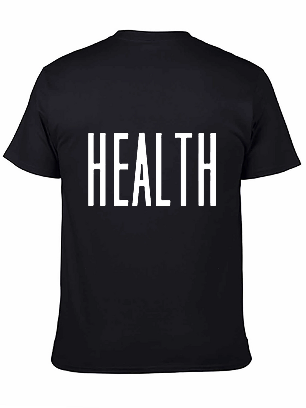 Health Graphic Tee - Mens Black Cotton Blend T-Shirt