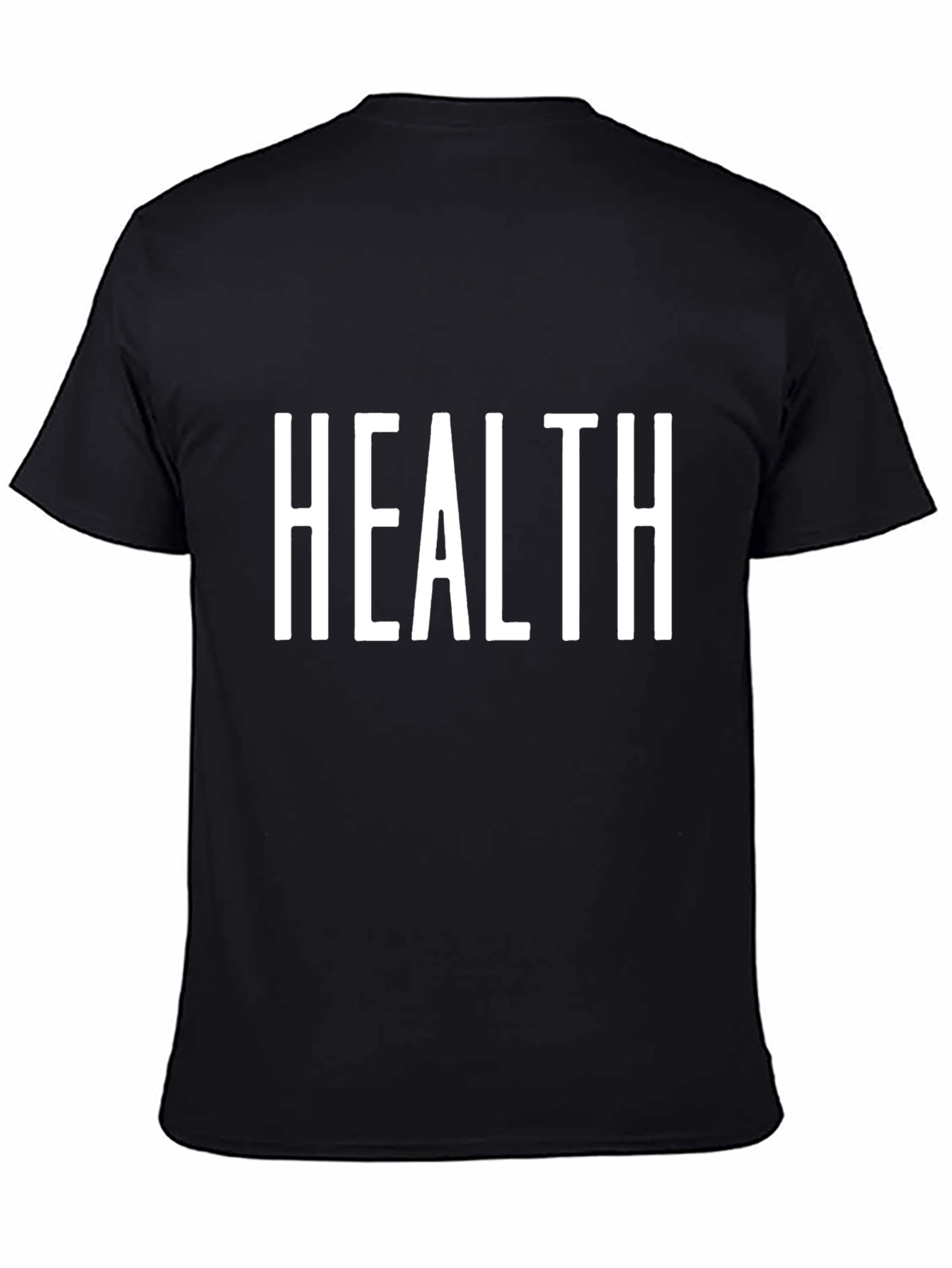 Health Graphic Tee - Mens Black Cotton Blend T-Shirt