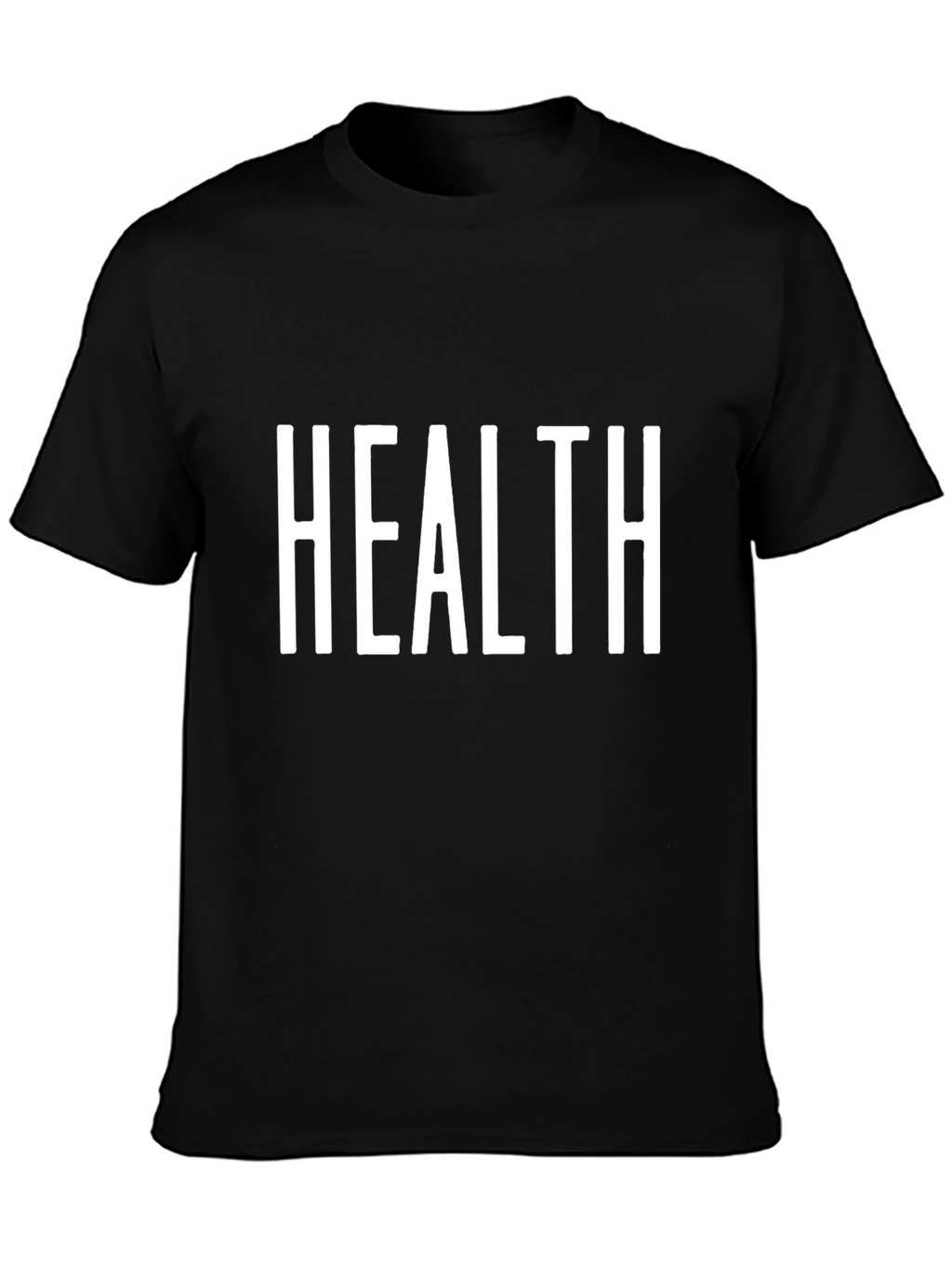 Health Graphic Tee - Mens Black Cotton Blend T-Shirt