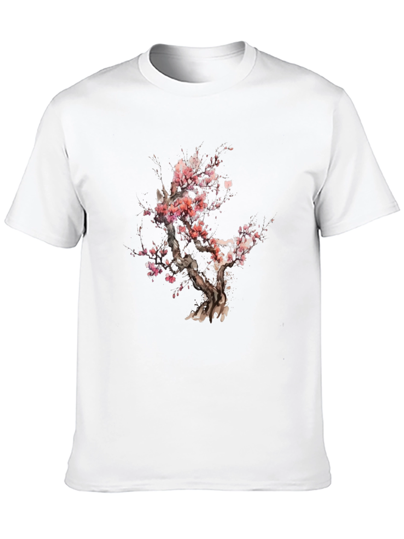 Cherry Blossom Tree Graphic Black T-Shirt