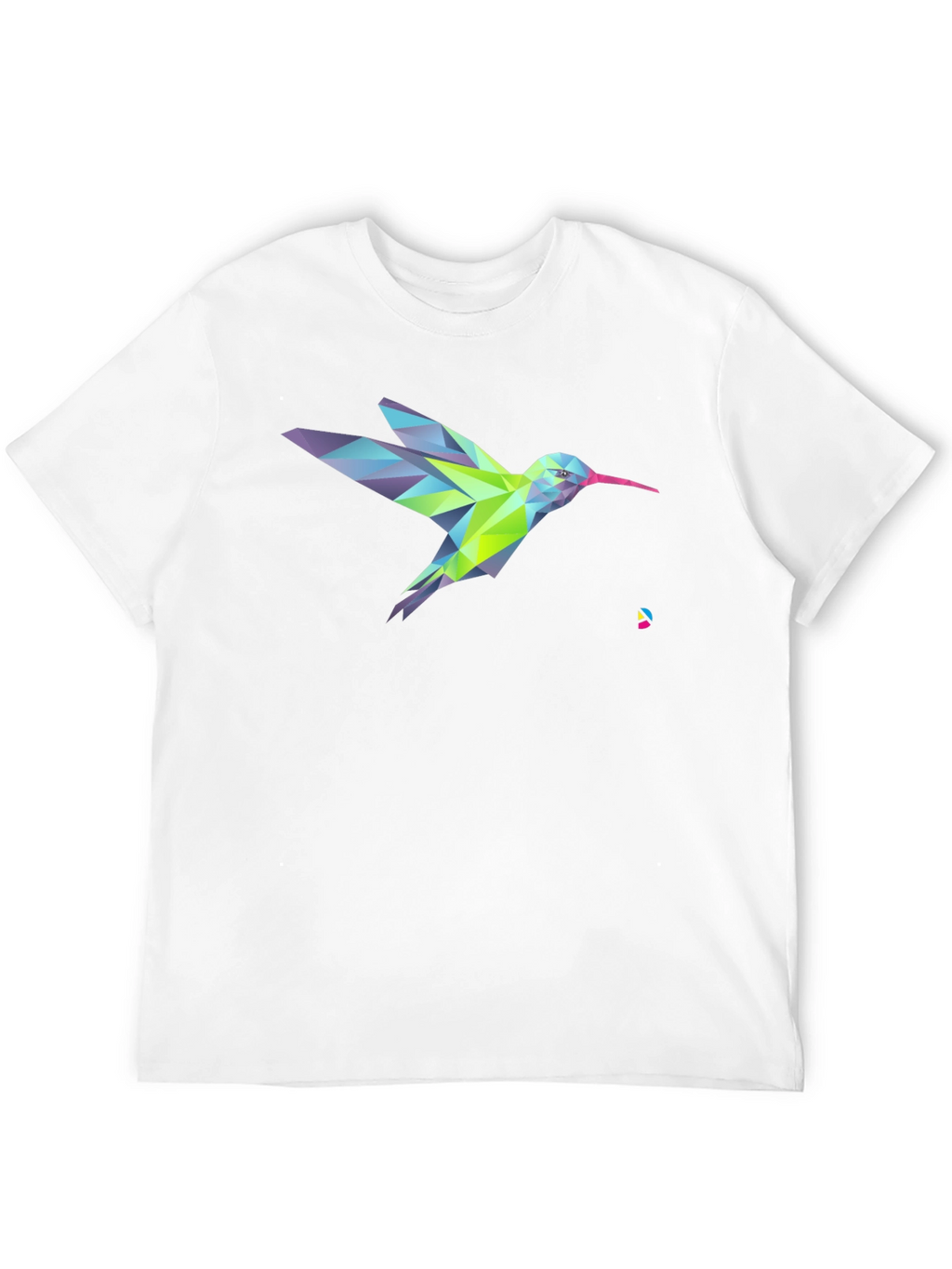 Geometric Hummingbird Graphic Print Black T-Shirt
