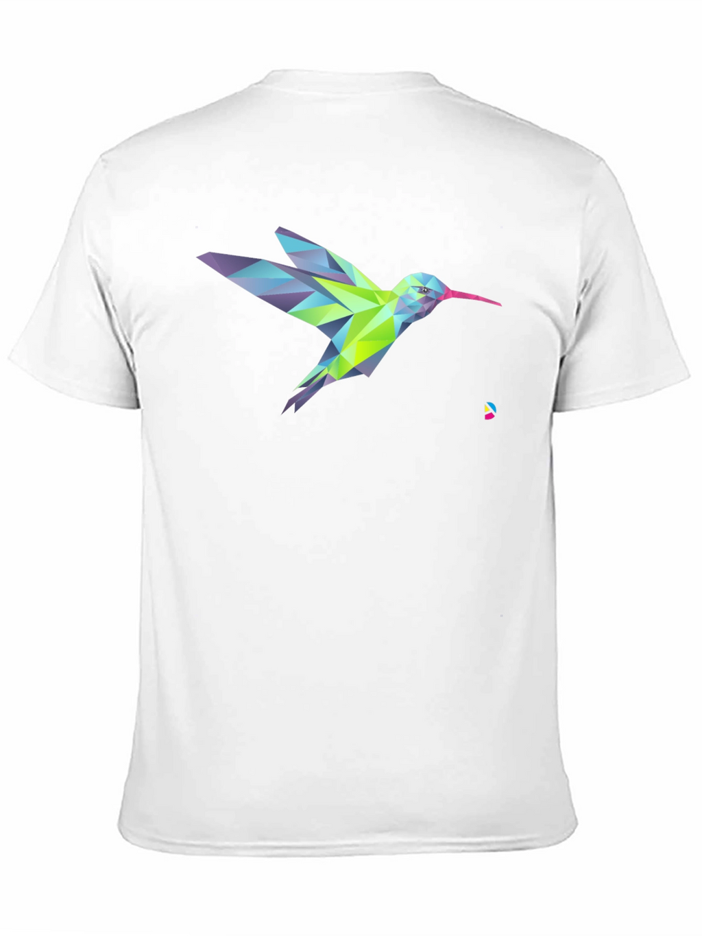 Geometric Hummingbird Graphic Print Black T-Shirt