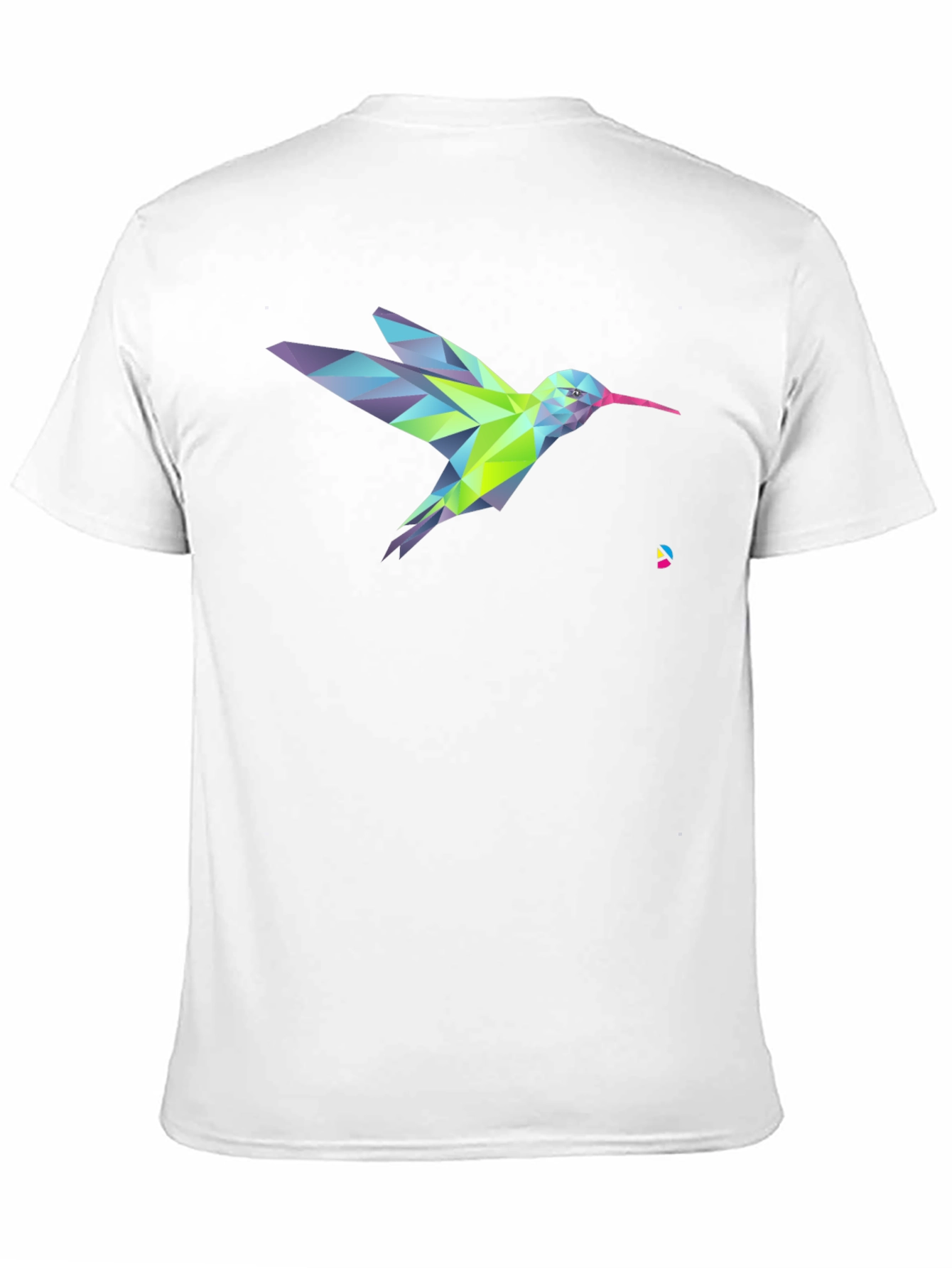 Geometric Hummingbird Graphic Print Black T-Shirt