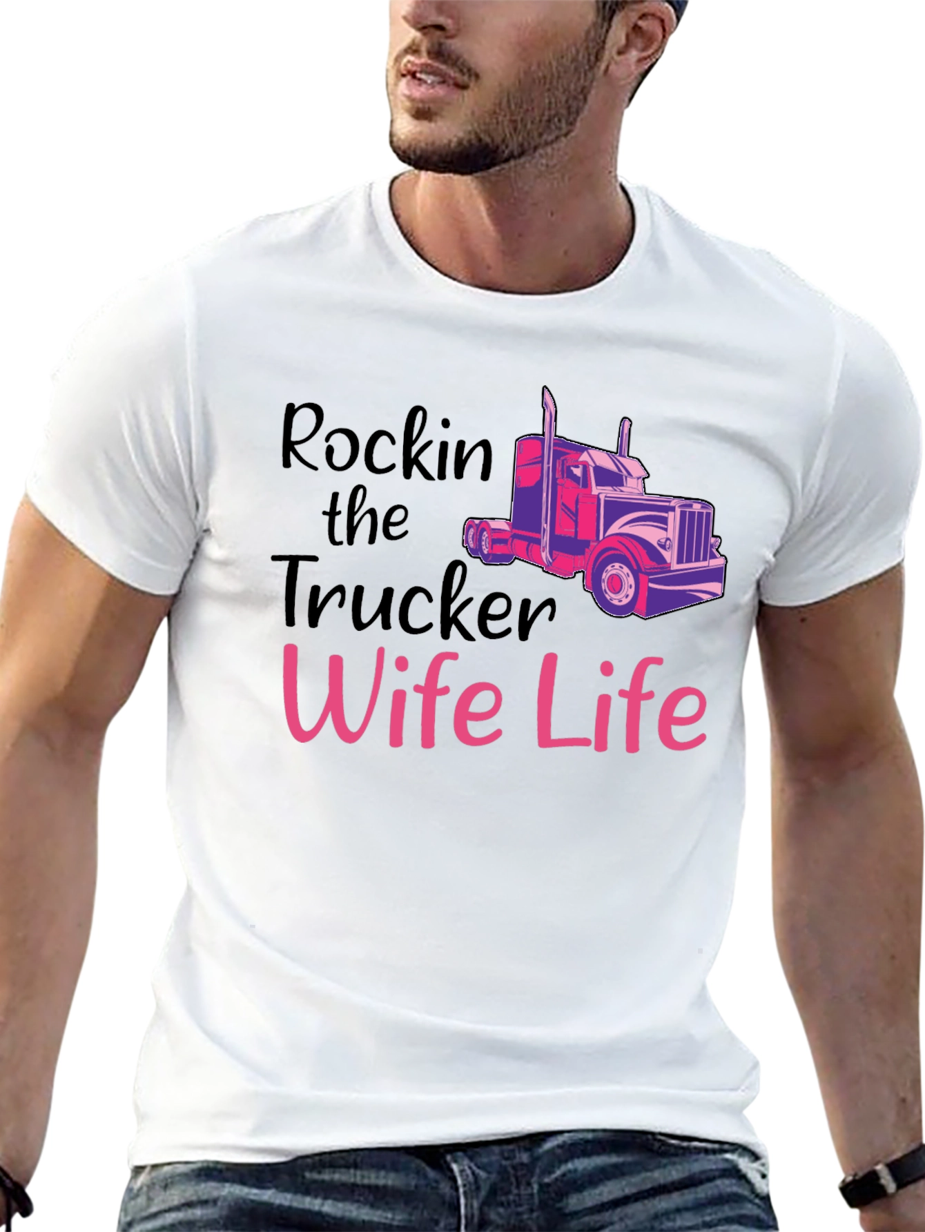 Rockin Trucker Wife Life T-Shirt