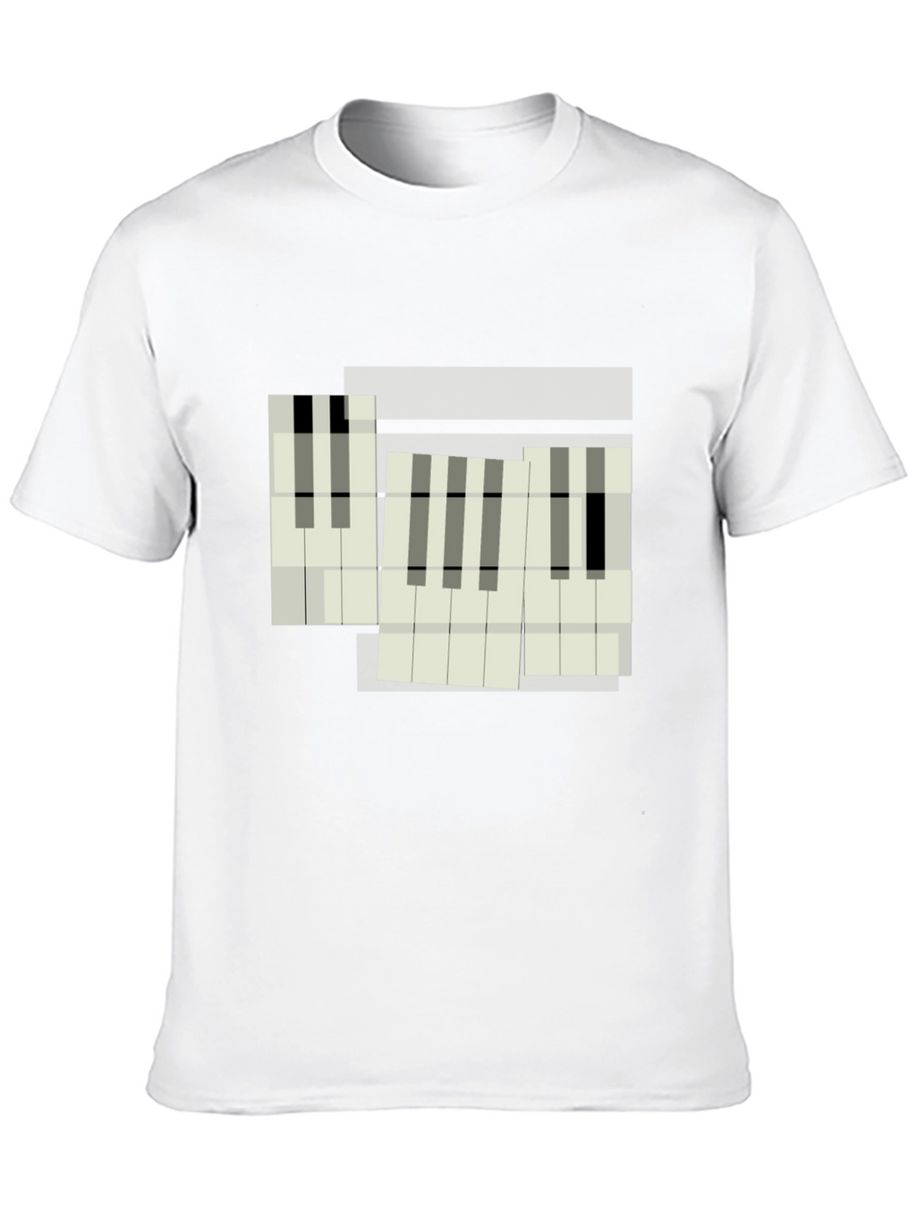 Abstract Piano Keys Graphic Tee - Modern Musician Style