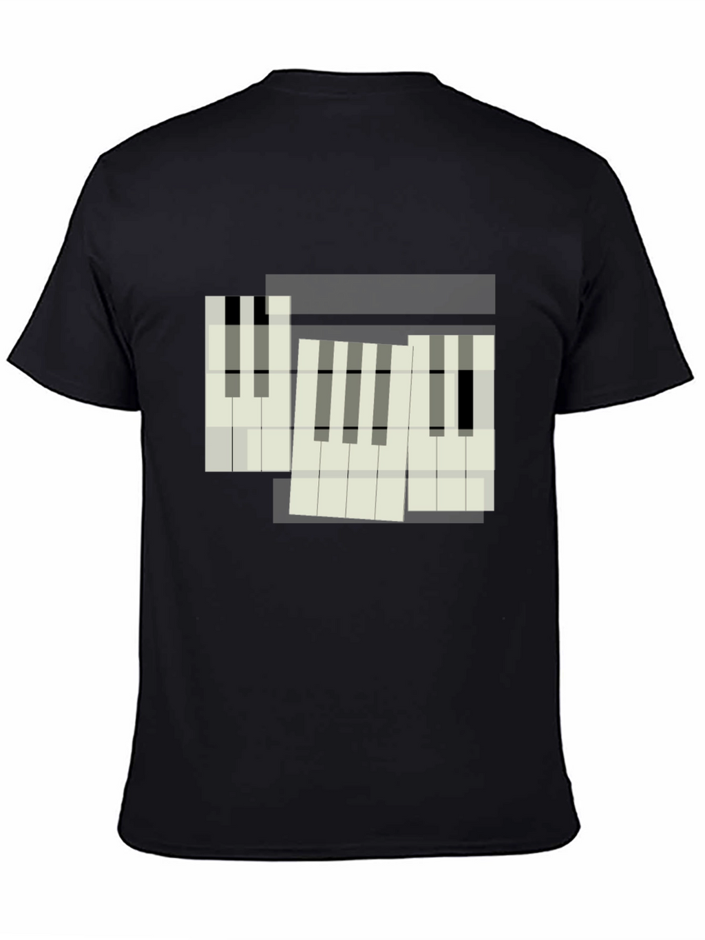 Abstract Piano Keys Graphic Tee - Modern Musician Style