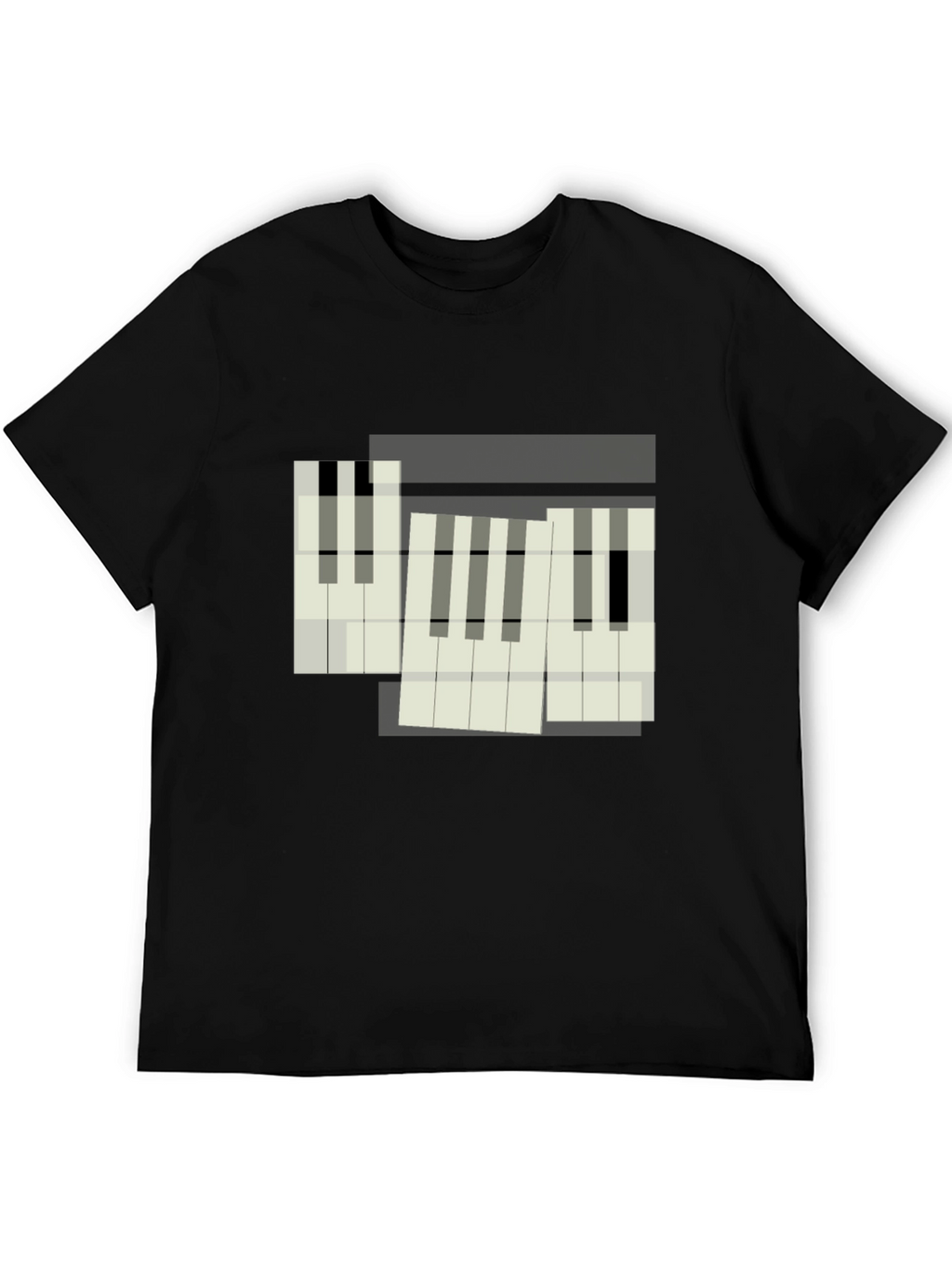 Abstract Piano Keys Graphic Tee - Modern Musician Style