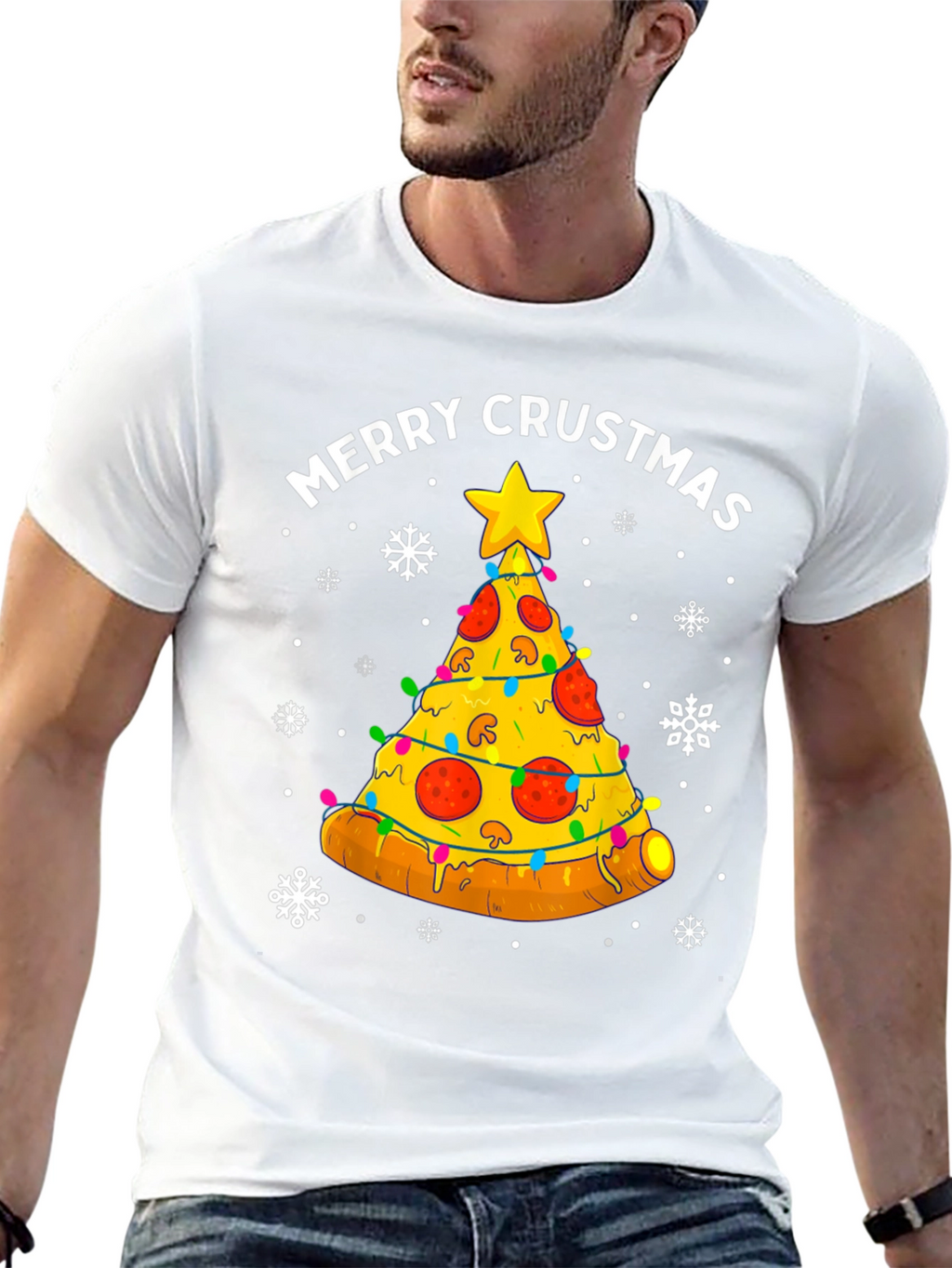 Merry Crustmas Pizza Tree T-Shirt