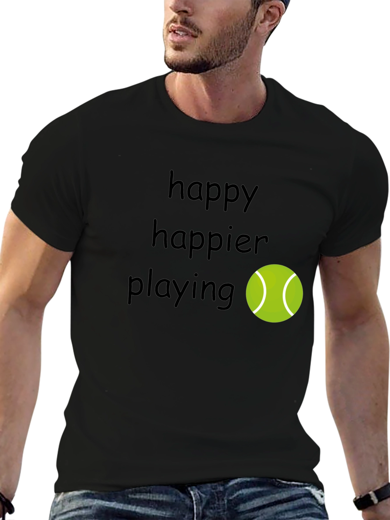 Happy Tennis Player T-Shirt - Comfortable & Stylish