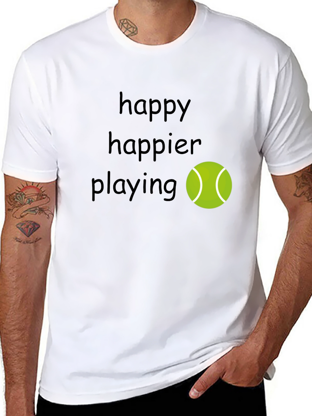 Happy Tennis Player T-Shirt - Comfortable & Stylish