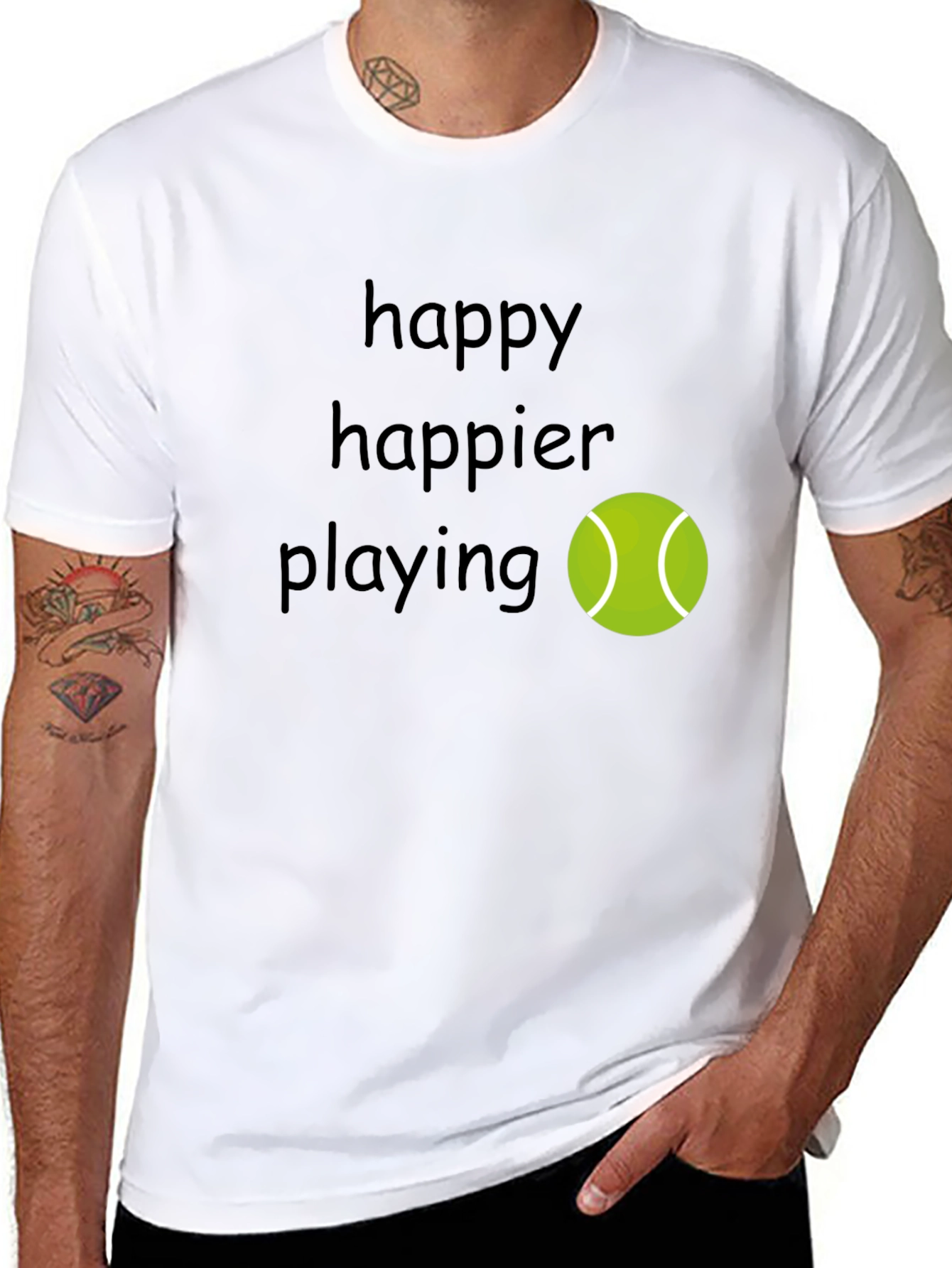 Happy Tennis Player T-Shirt - Comfortable & Stylish