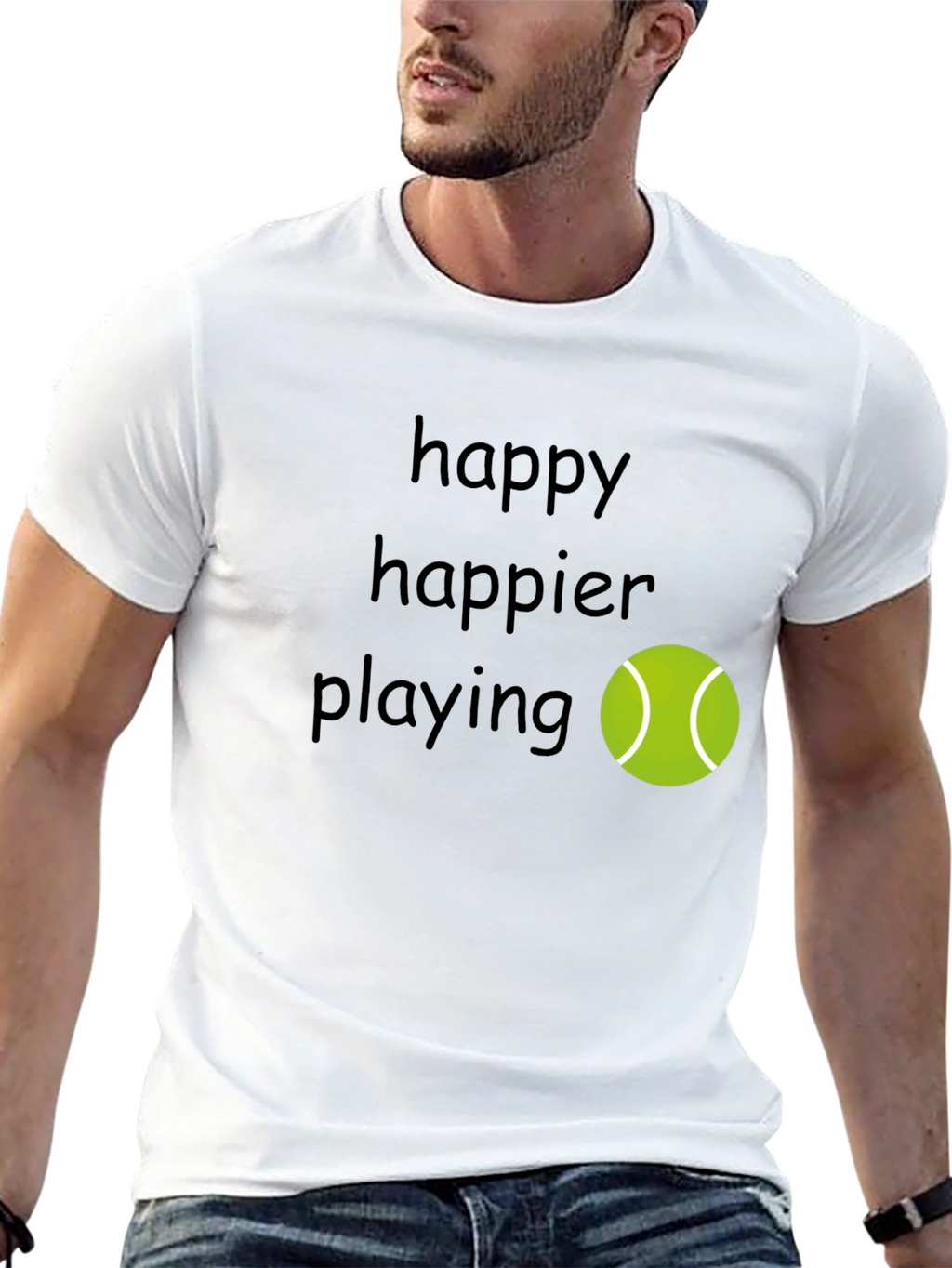 Happy Tennis Player T-Shirt - Comfortable & Stylish