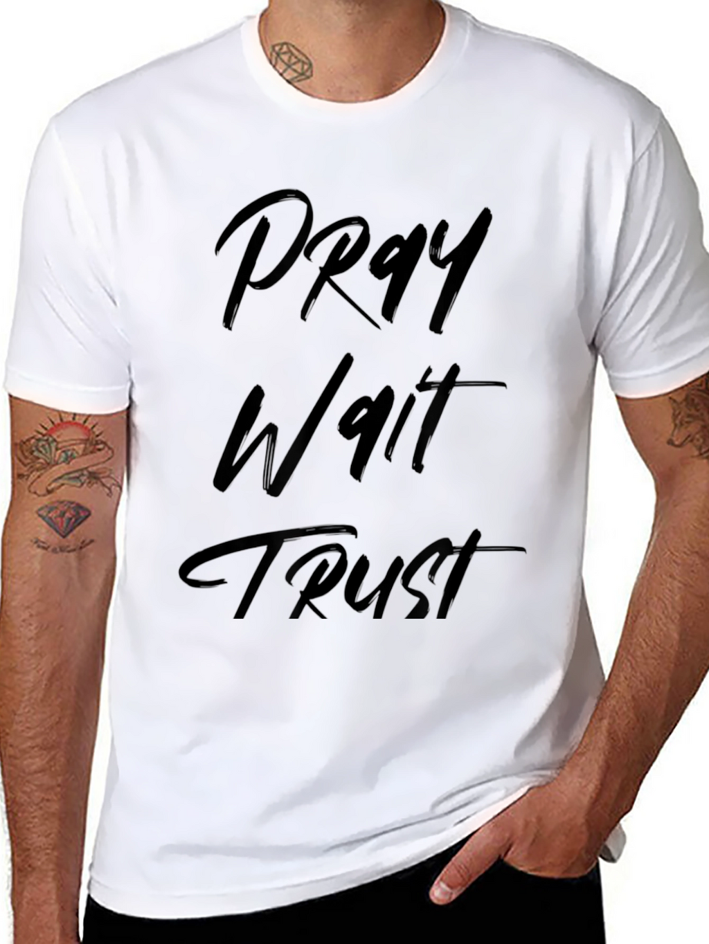 Pray Wait Trust Graphic T-Shirt