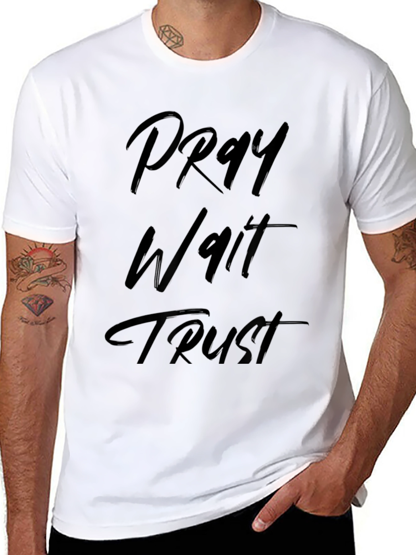 Pray Wait Trust Graphic T-Shirt