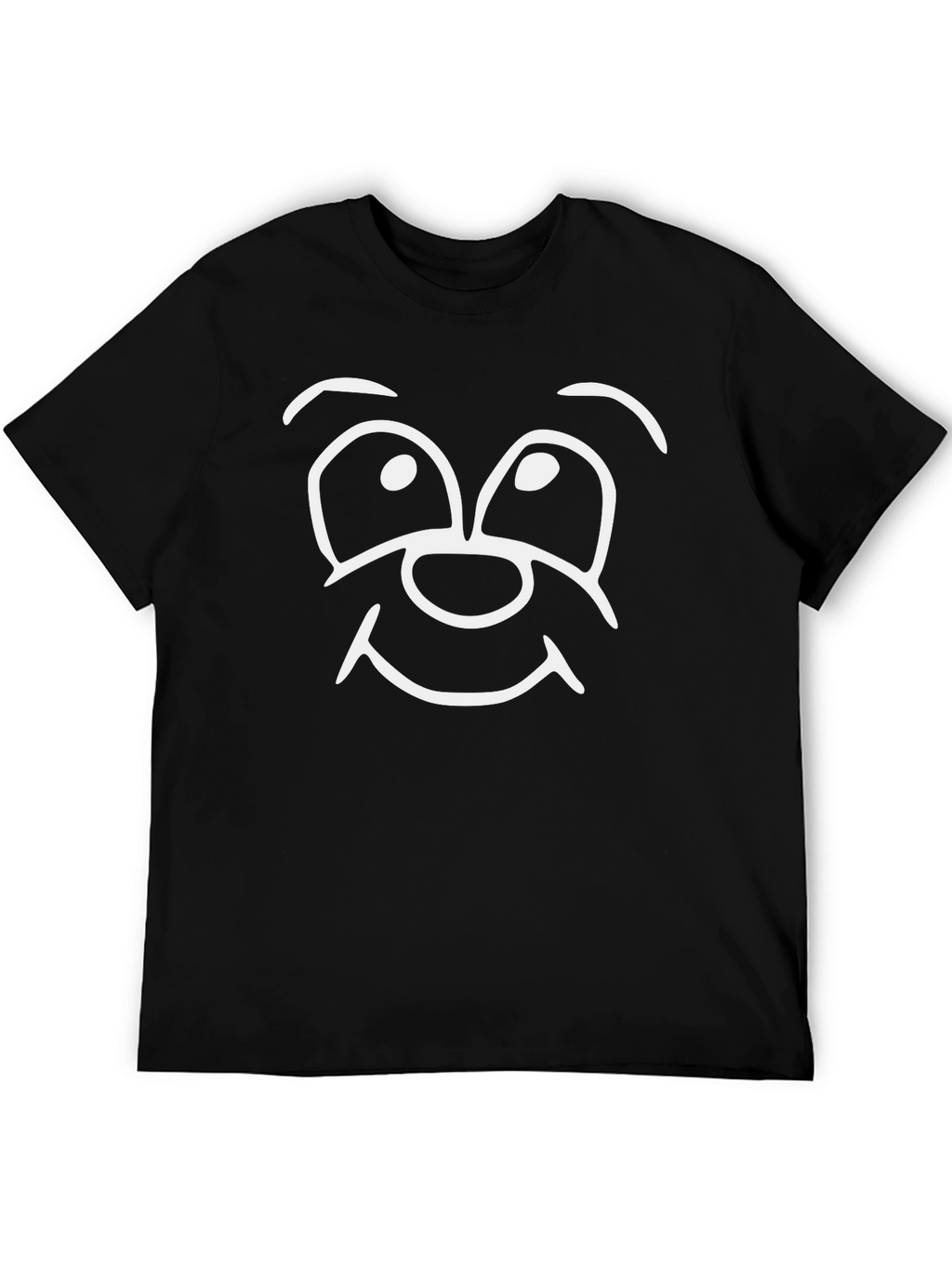 Funny Face Graphic Tee - Black Cotton Casual Shirt