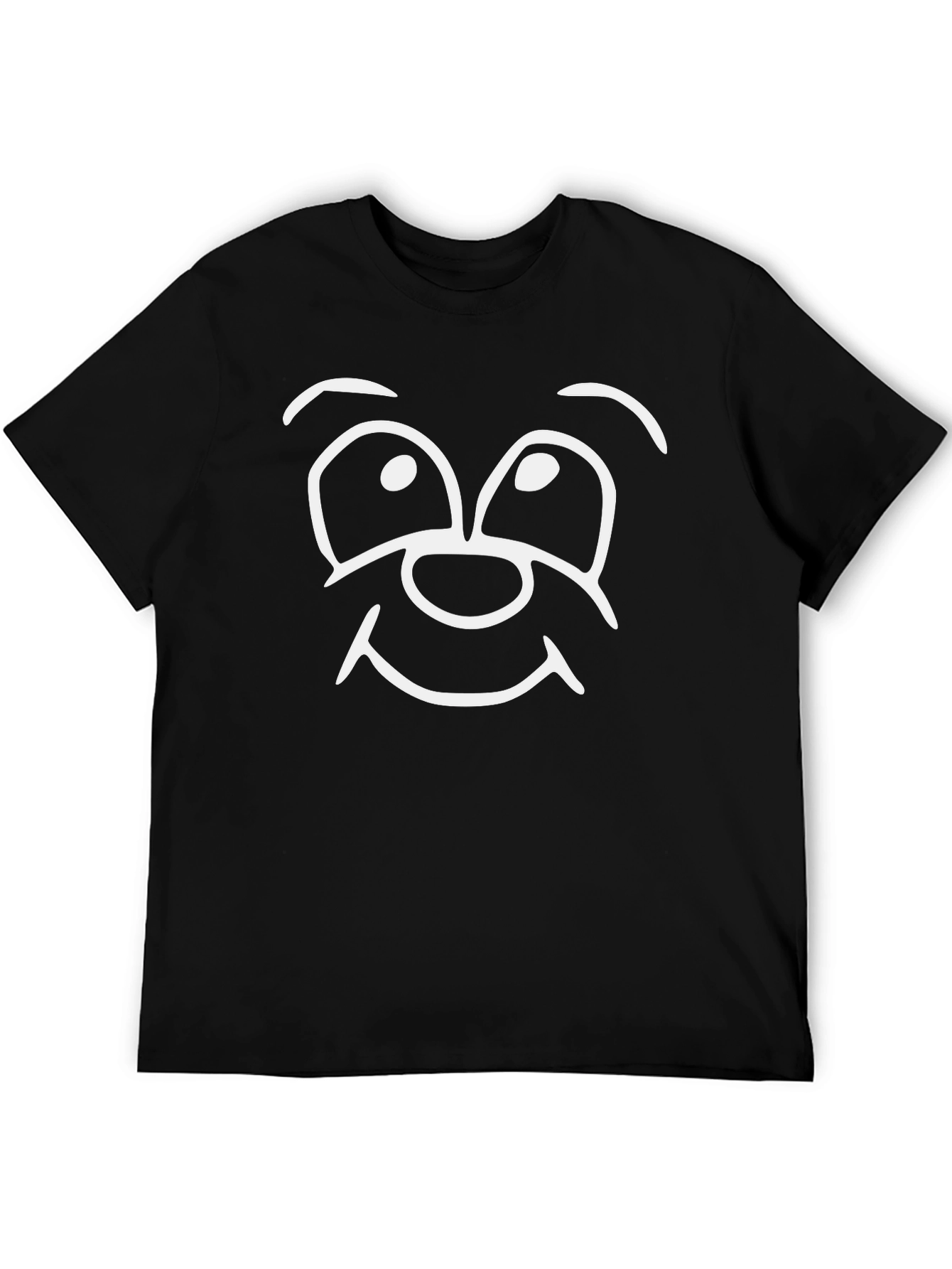 Funny Face Graphic Tee - Black Cotton Casual Shirt