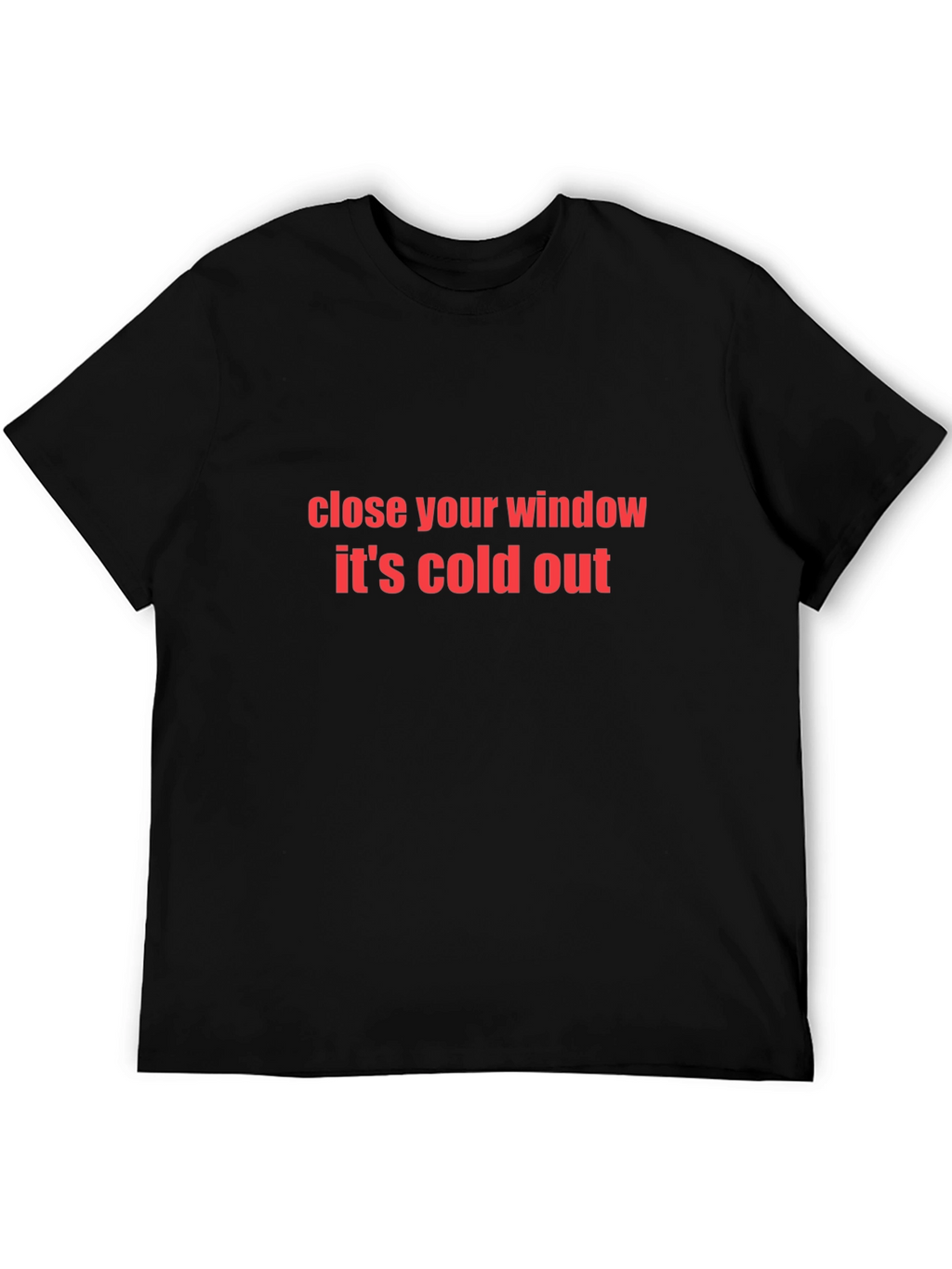 Close Your Window Its Cold Out Black T-Shirt