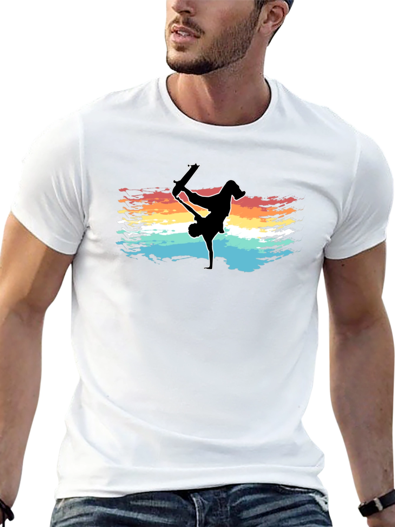Skater Silhouette Tee - Vintage Style Skateboarding Graphic
