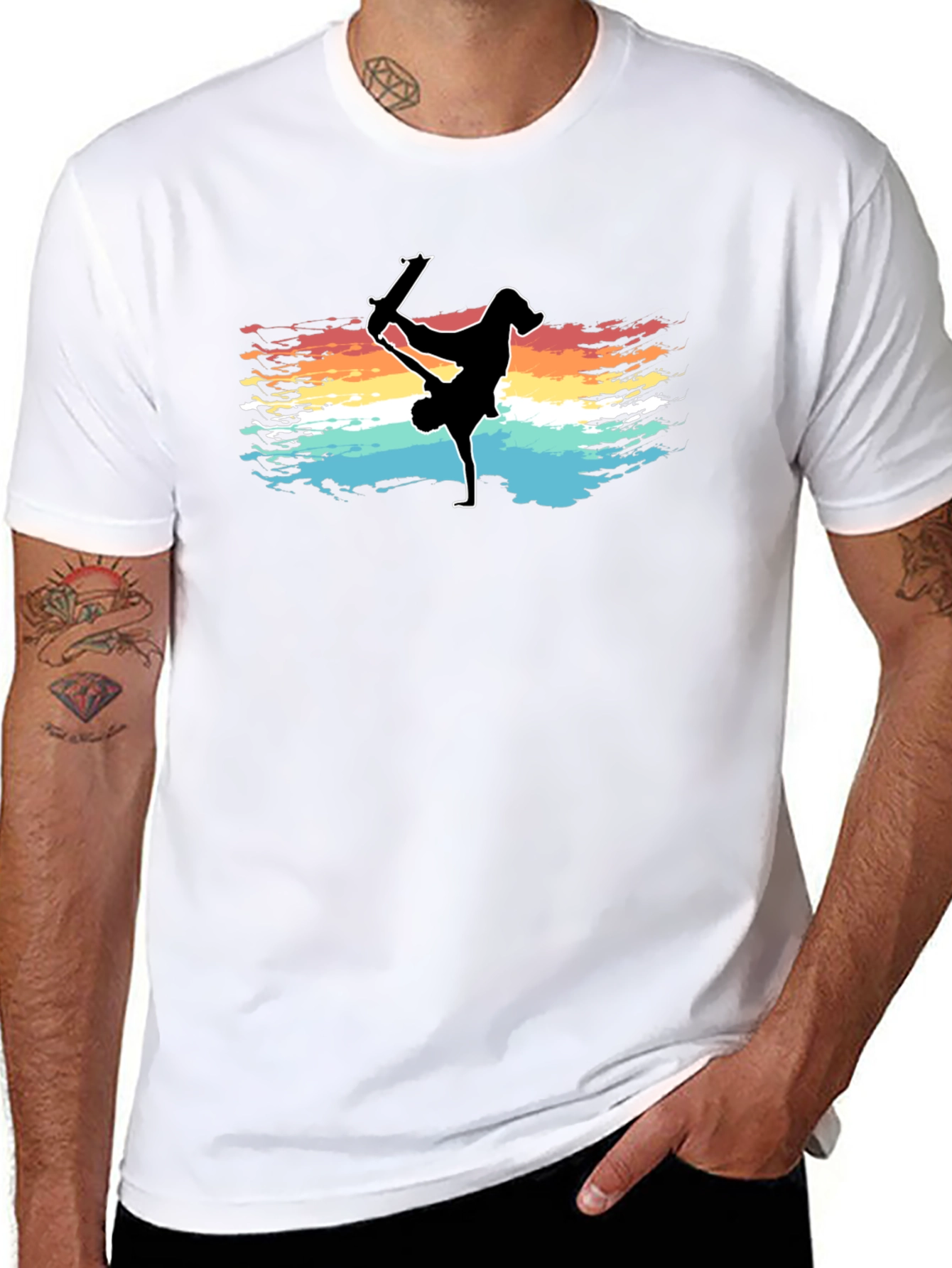 Skater Silhouette Tee - Vintage Style Skateboarding Graphic