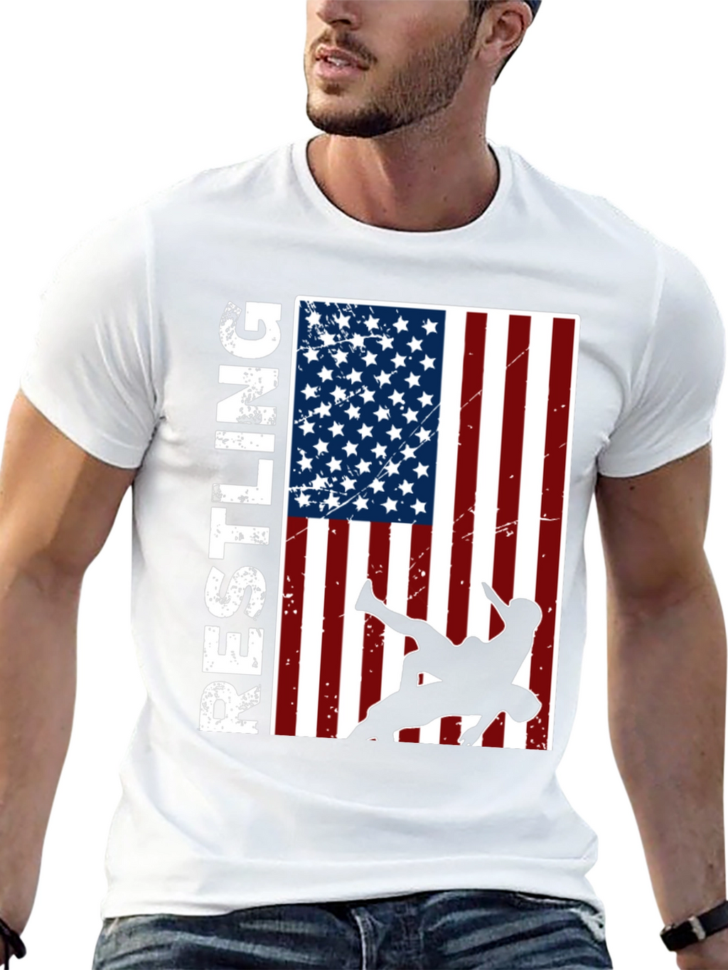 Wrestling USA Flag T-Shirt