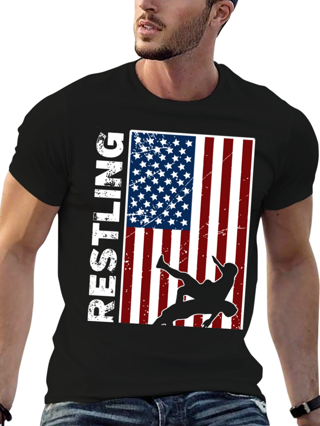 Wrestling USA Flag T-Shirt