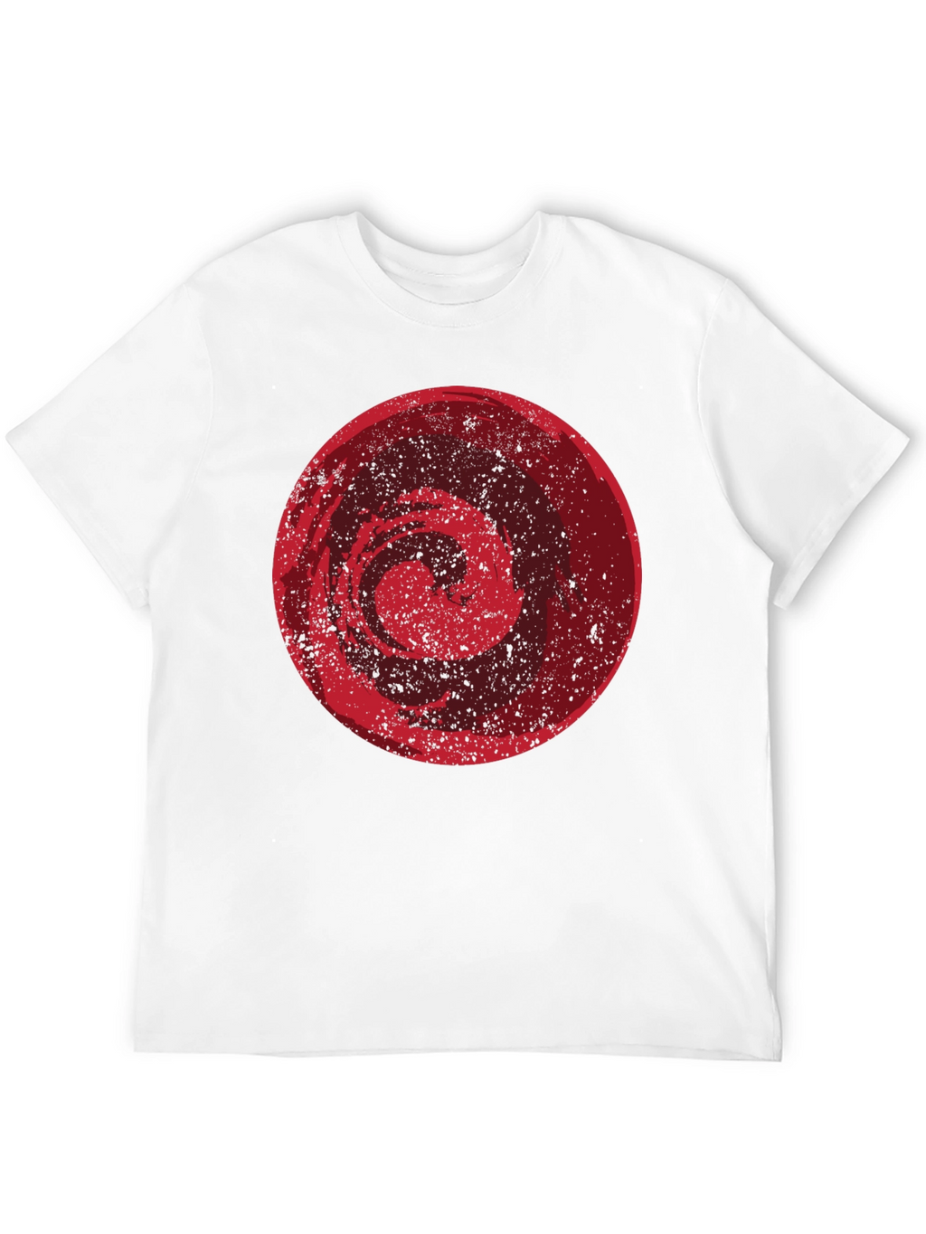 Abstract Red Circle Graphic Black T-Shirt
