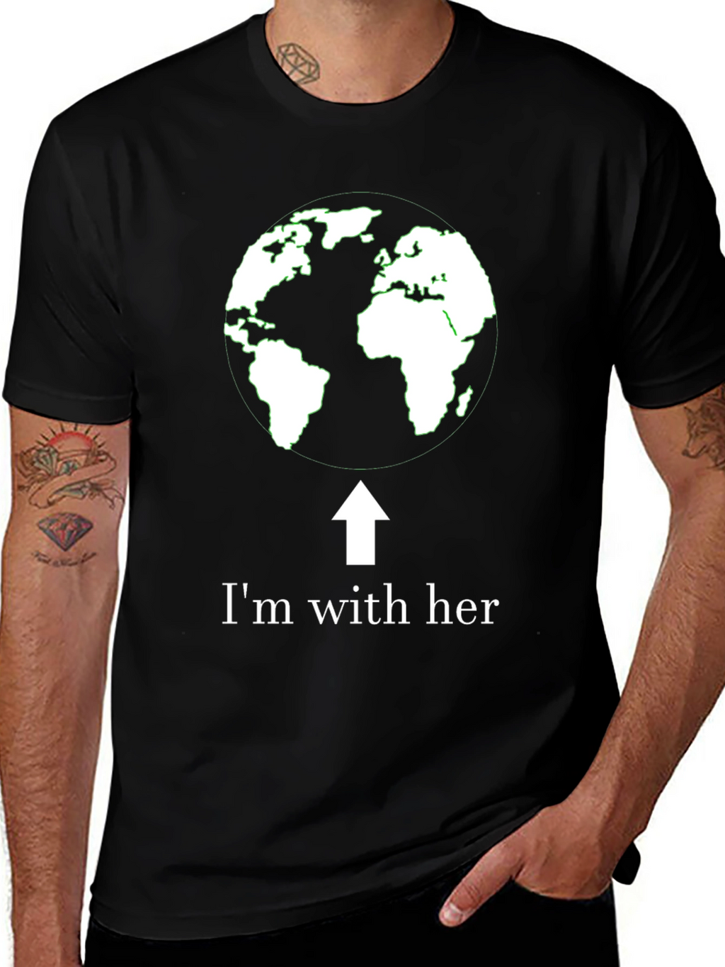 Im With Her Earth Graphic T-Shirt