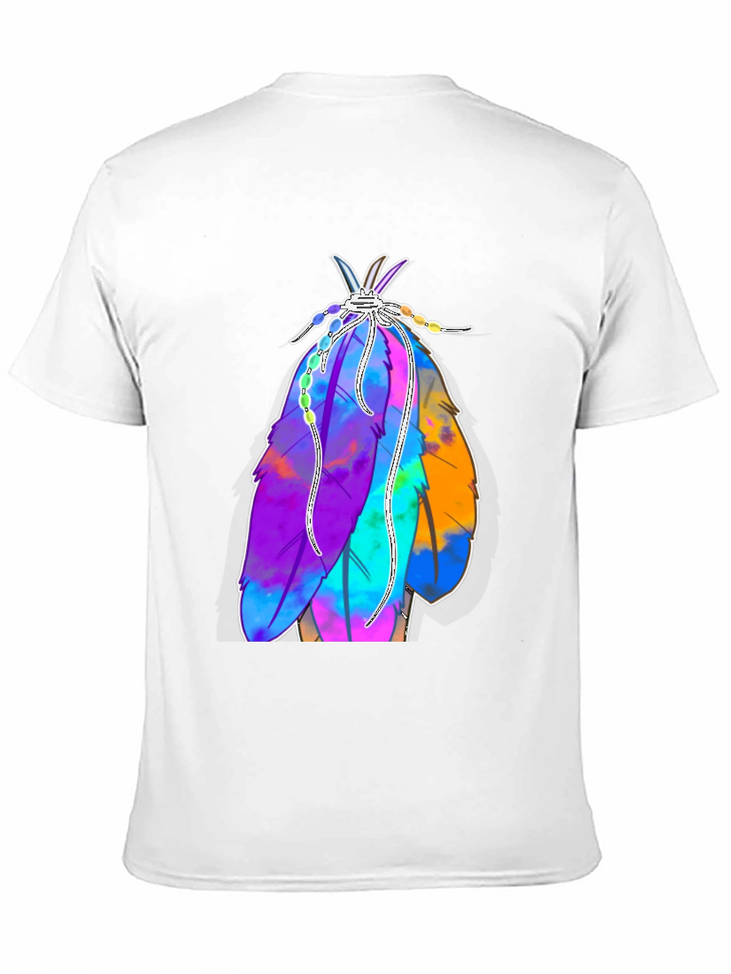 Vibrant Feather Graphic Tee - Casual Style