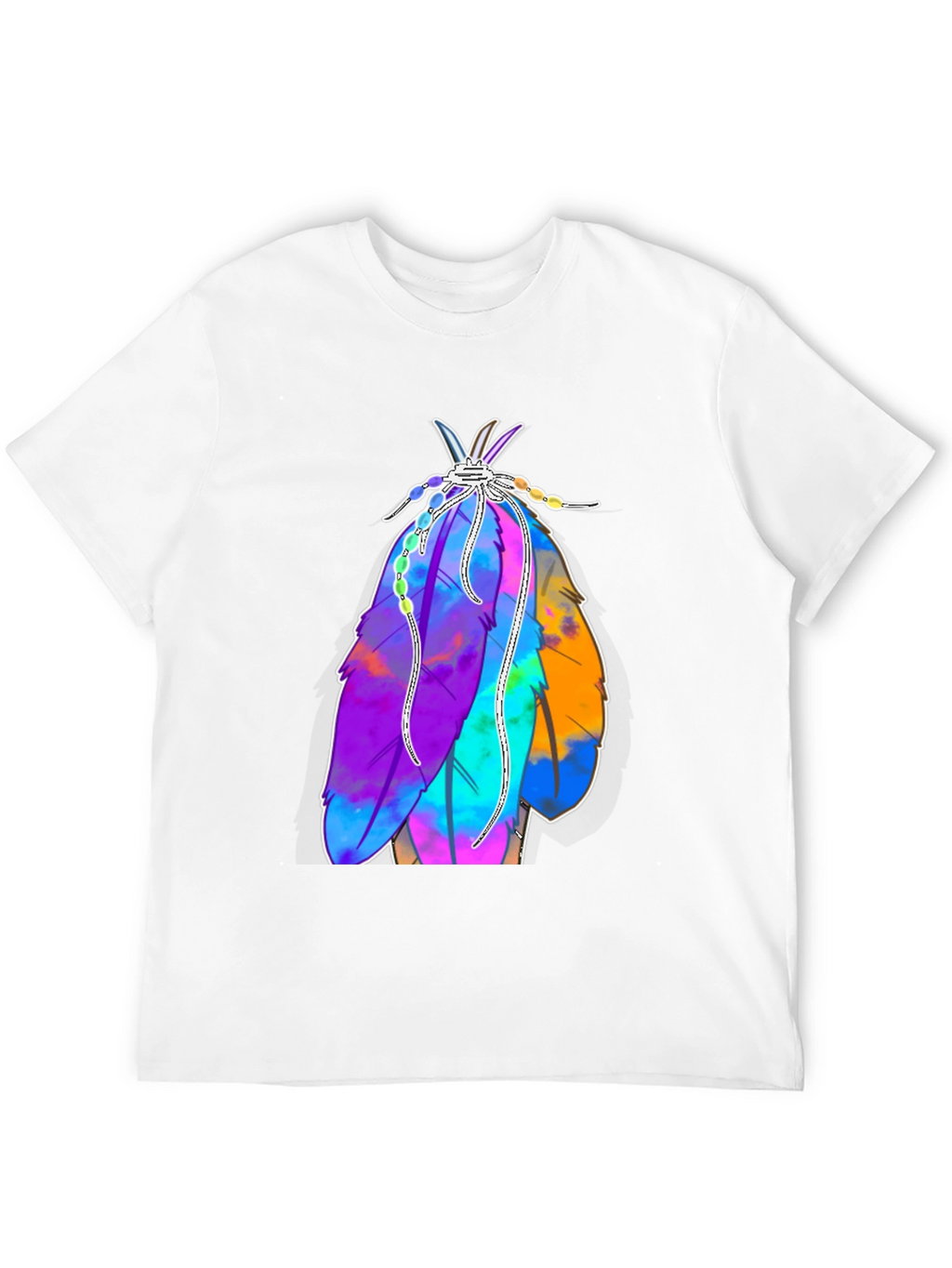 Vibrant Feather Graphic Tee - Casual Style