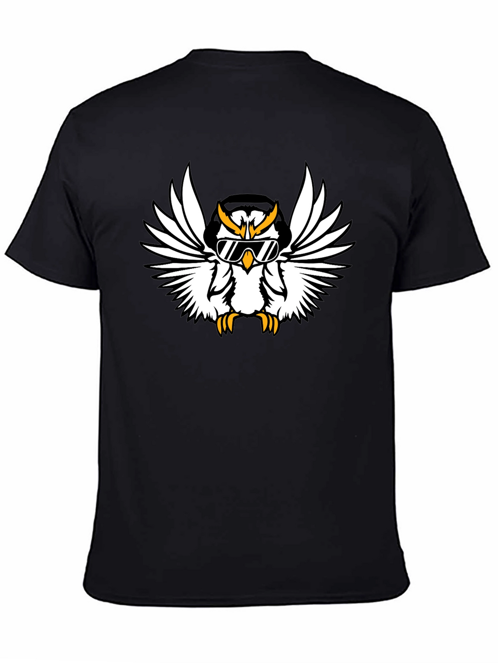 Cool Owl Graphic Tee - Black Cotton T-Shirt